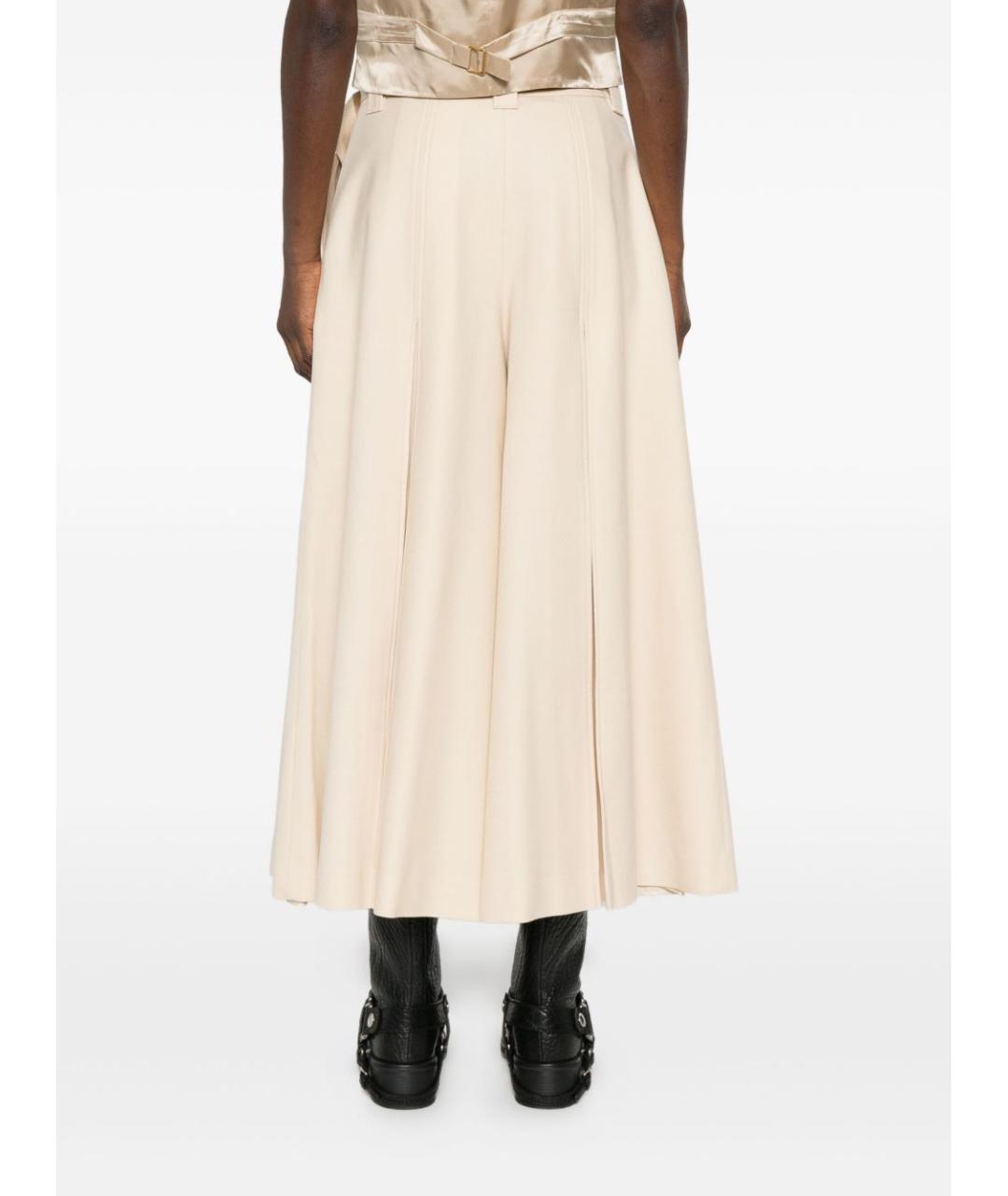 ZIMMERMANN Бежевые шерстяные прямые брюки, фото 2