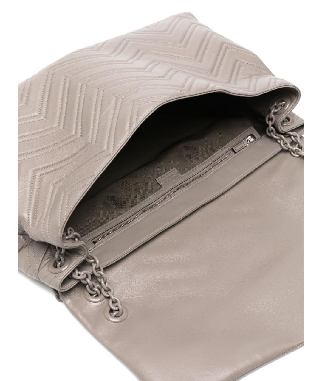 GUCCI Серая кожаная сумка через плечо, фото 4