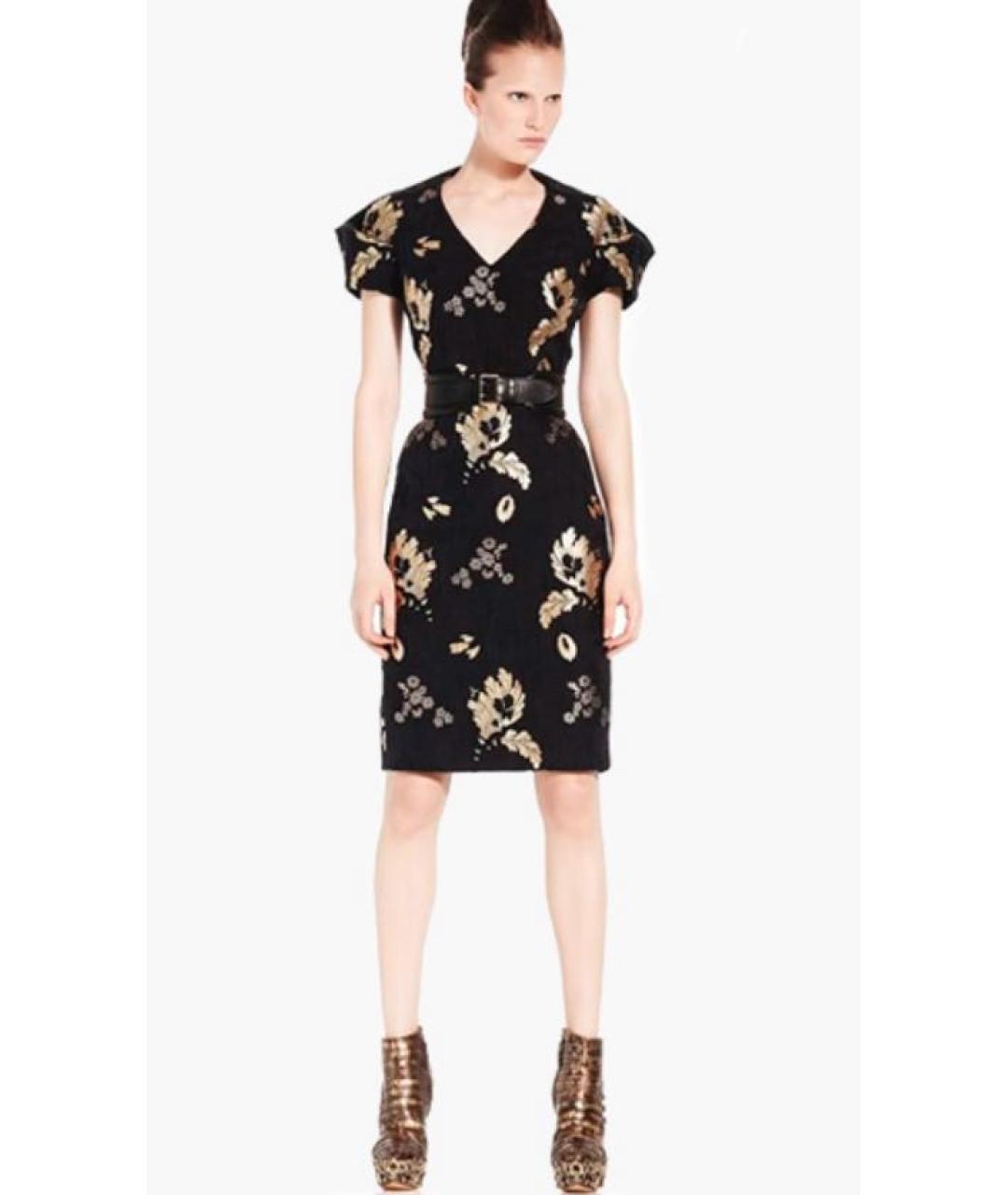 ALEXANDER MCQUEEN Черное шелковое коктейльное платье, фото 3