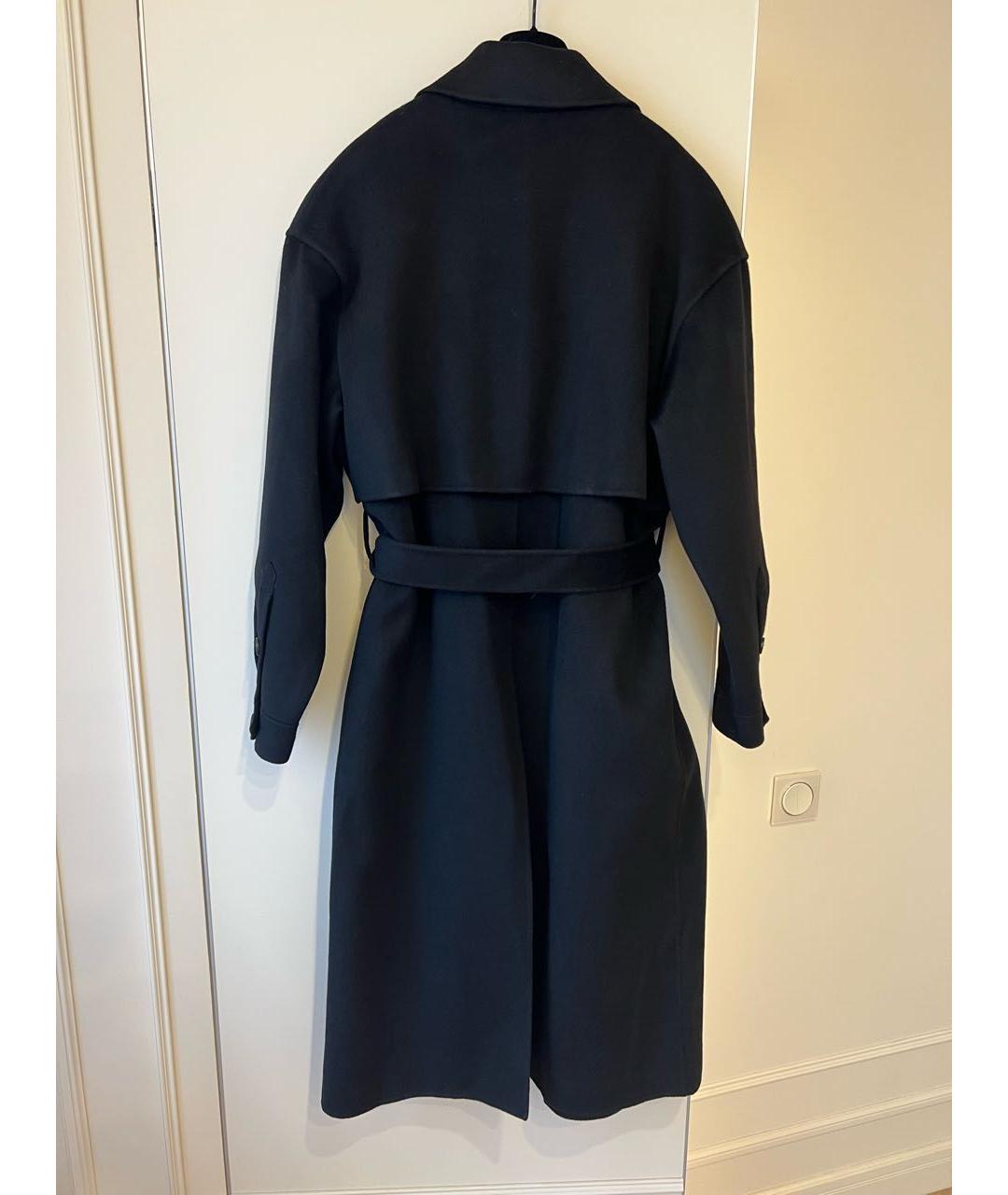 NANUSHKA Черное шерстяное пальто, фото 2