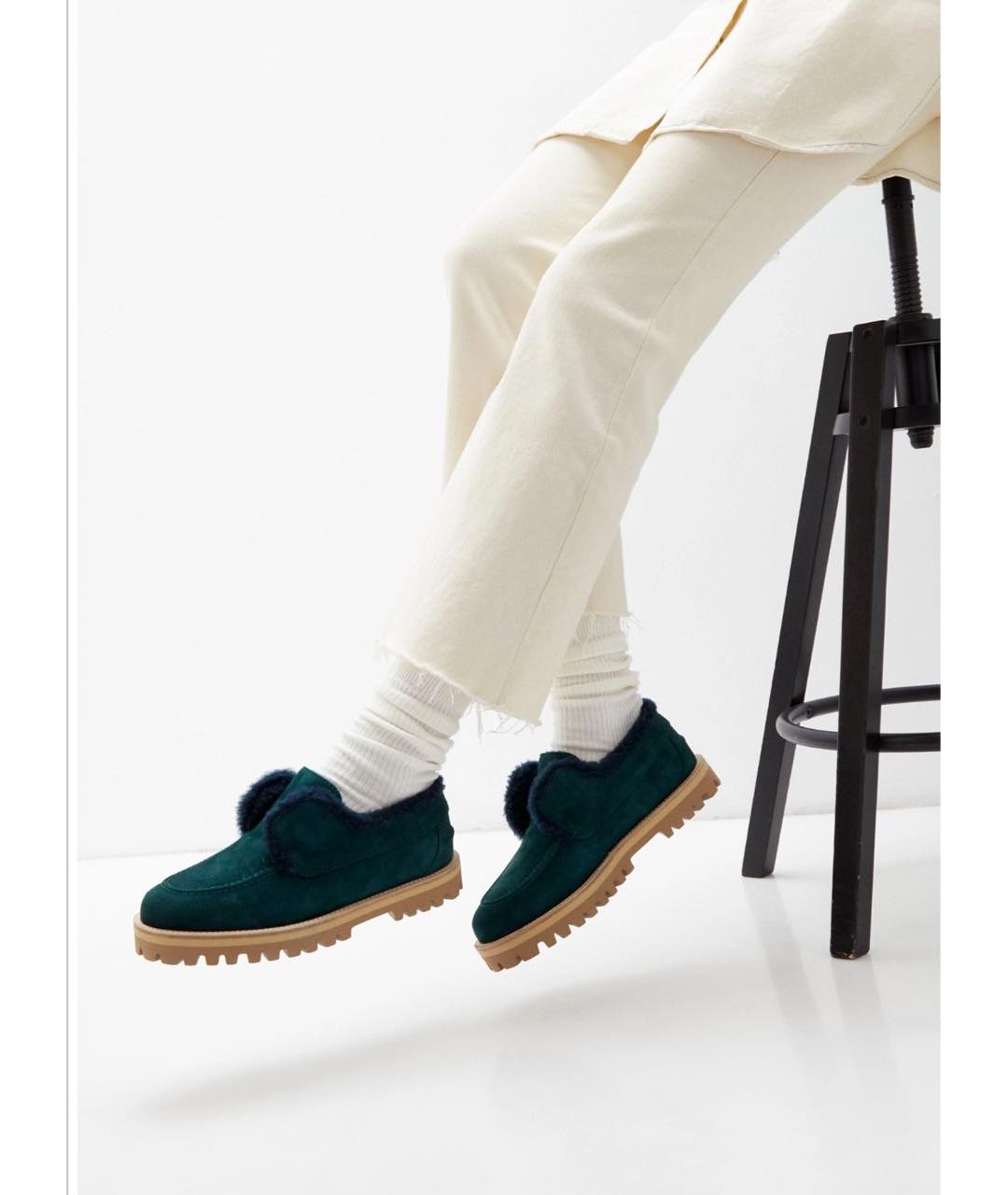 LE SILLA Зеленые замшевые лоферы, фото 3