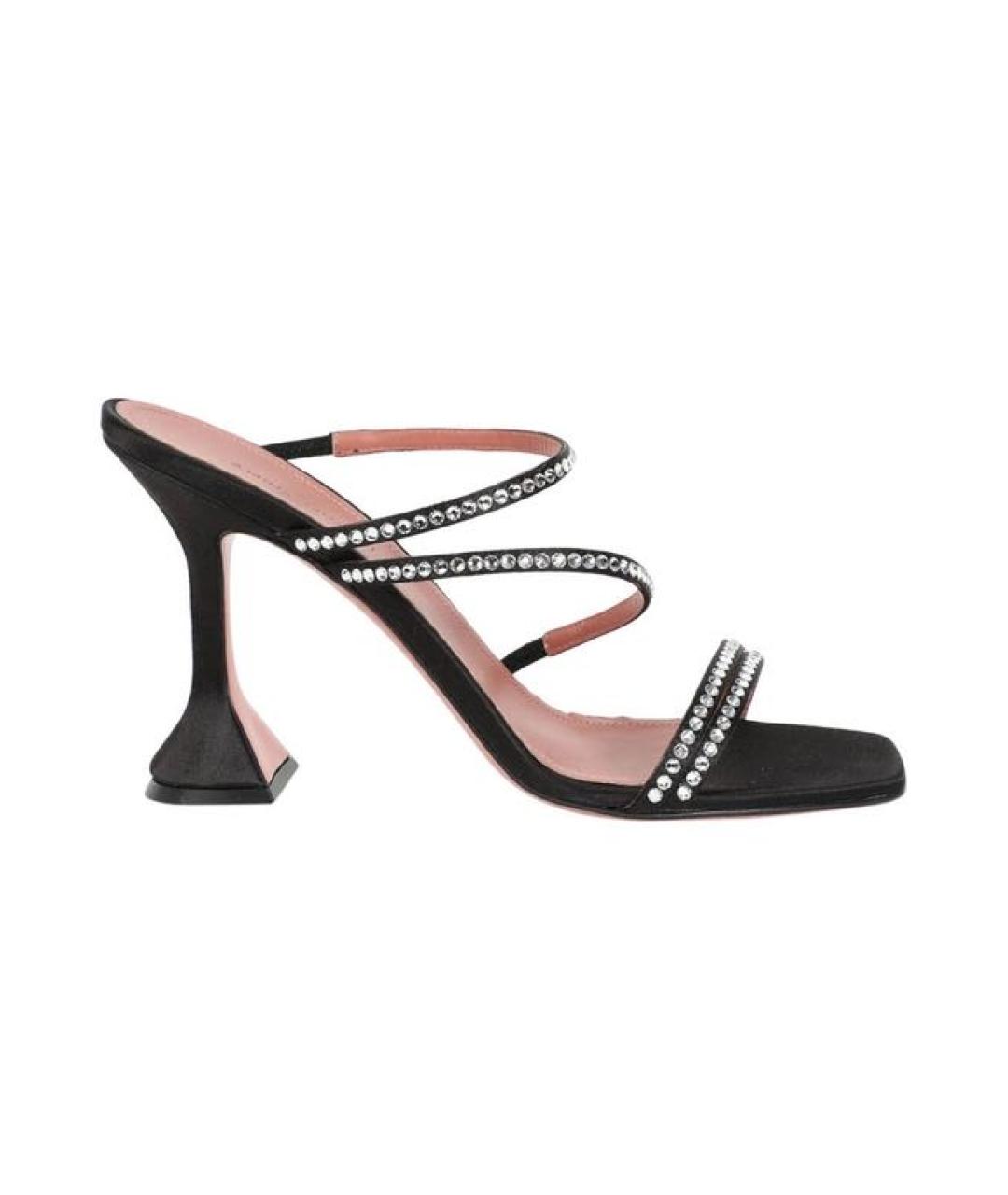 Amina Muaddi Черные замшевые мюли, фото 1