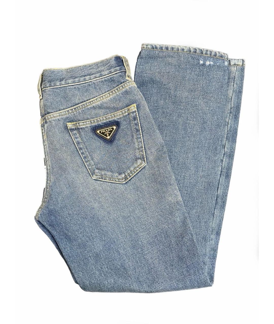 PRADA Синие хлопковые джинсы клеш, фото 2