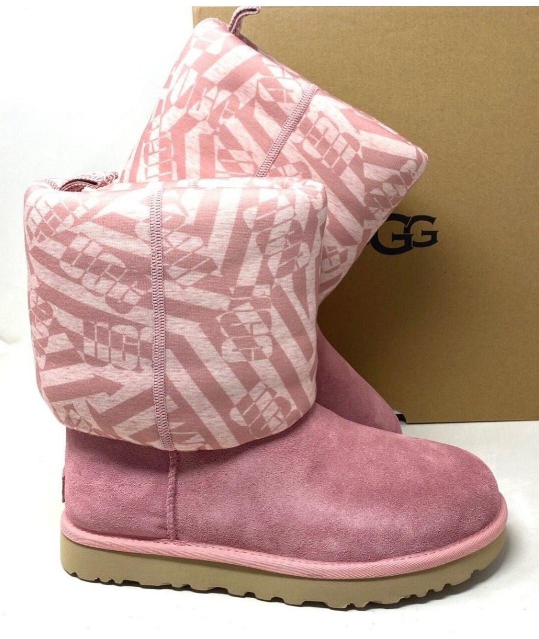 UGG Розовые замшевые полусапоги, фото 5