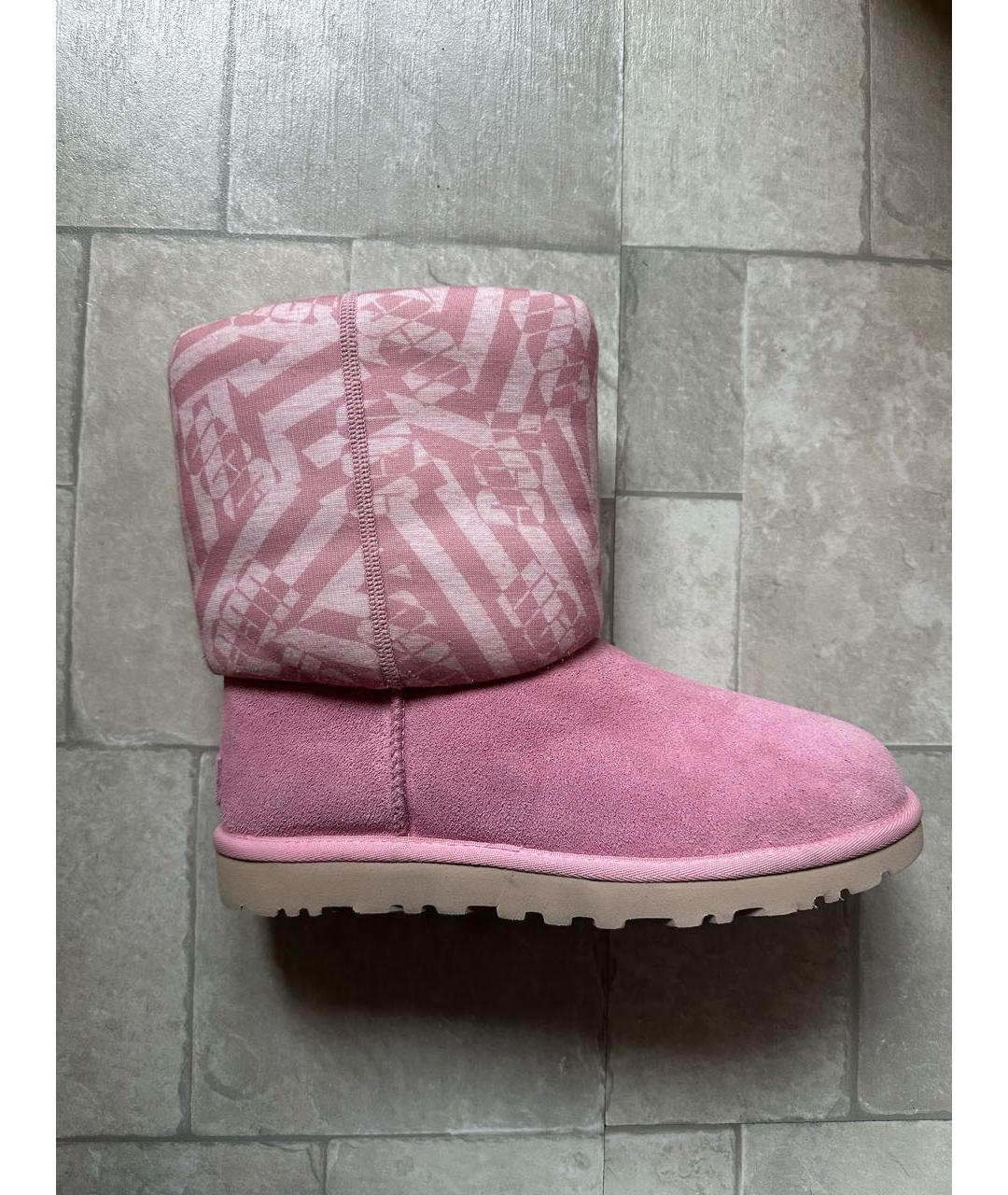 UGG Розовые замшевые полусапоги, фото 8