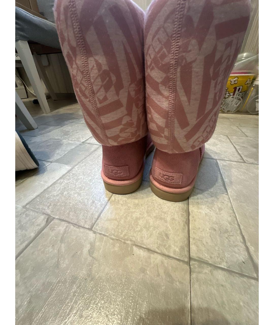 UGG Розовые замшевые полусапоги, фото 7