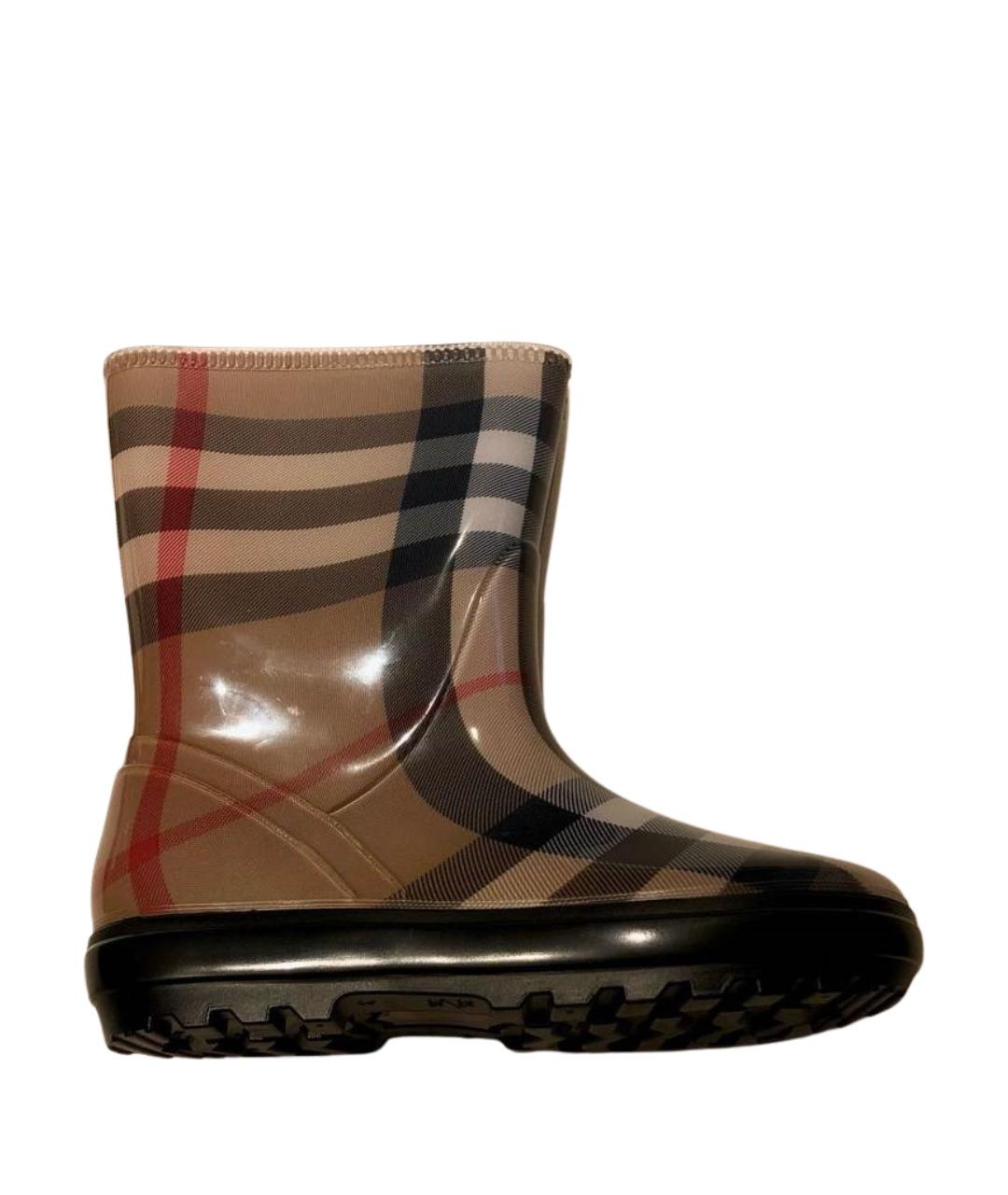BURBERRY Коричневые резиновые сапоги, фото 1