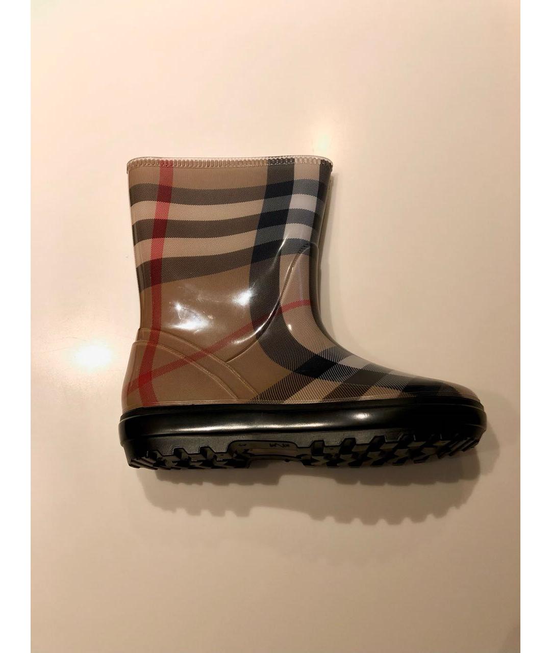 BURBERRY Коричневые резиновые сапоги, фото 9