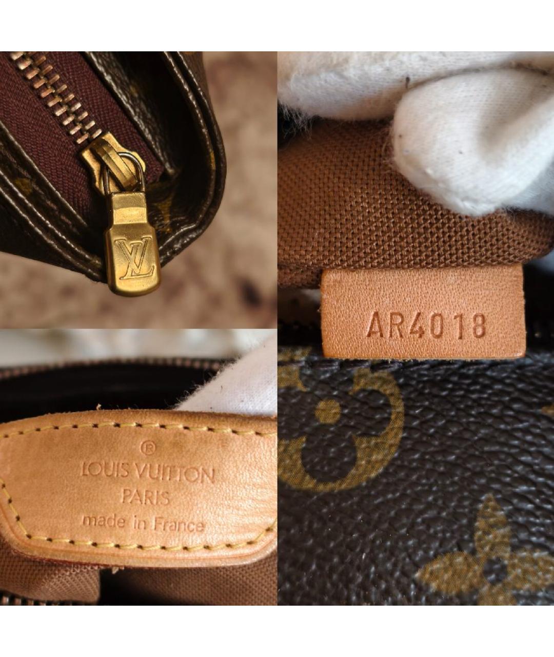 LOUIS VUITTON Коричневая кожаная сумка с короткими ручками, фото 5