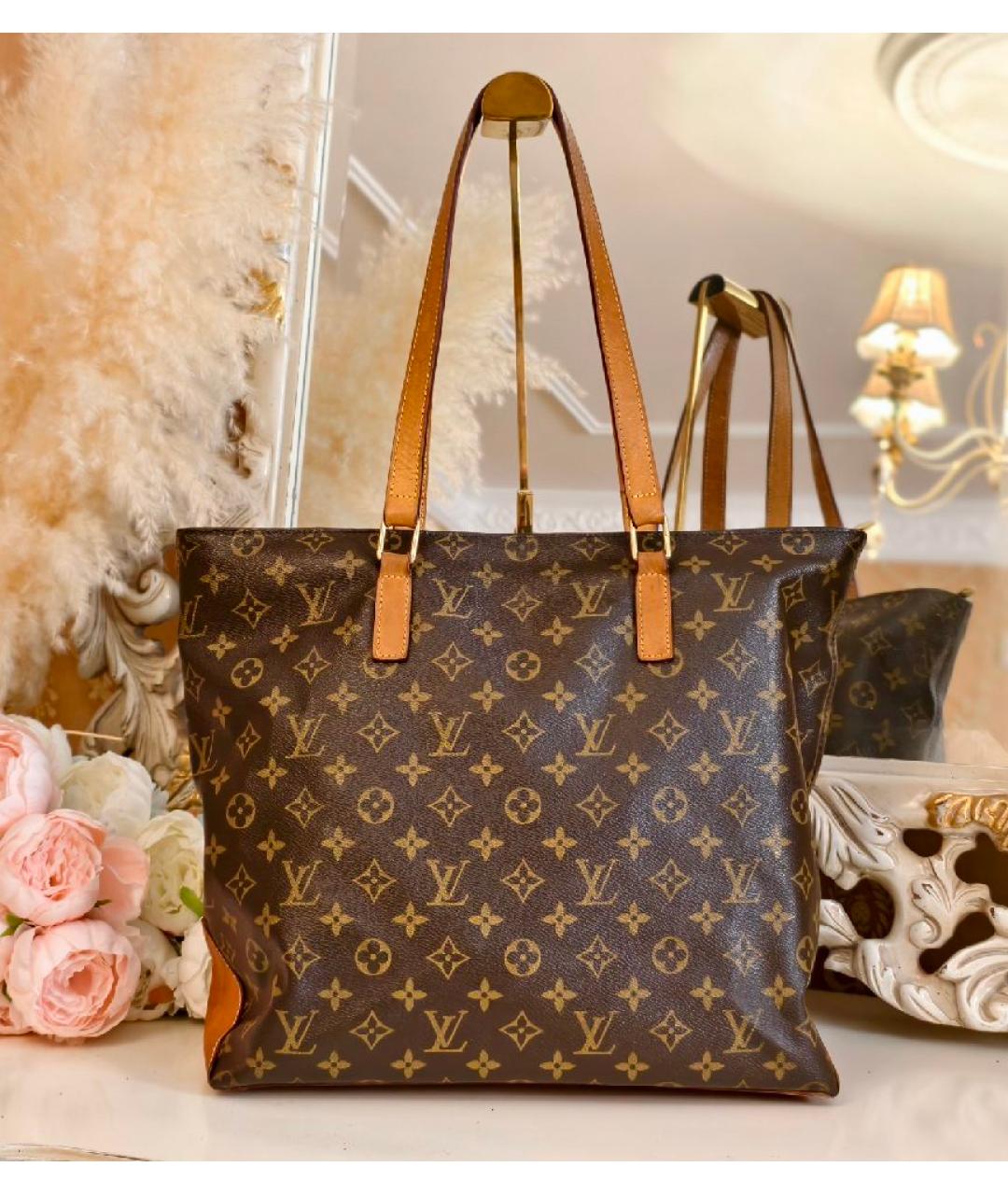 LOUIS VUITTON Коричневая кожаная сумка с короткими ручками, фото 9