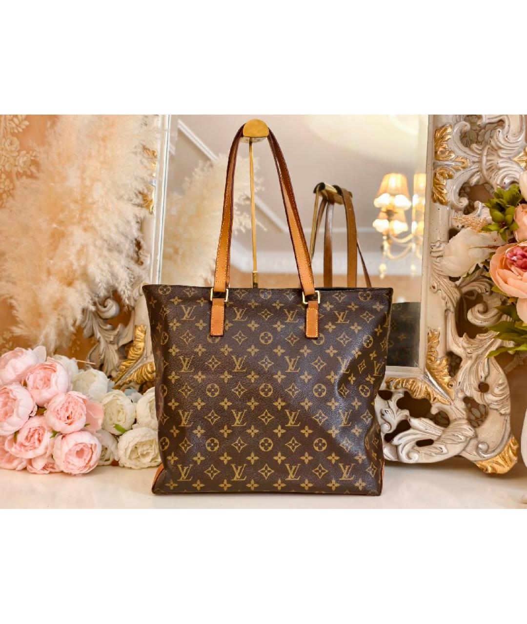 LOUIS VUITTON Коричневая кожаная сумка с короткими ручками, фото 3