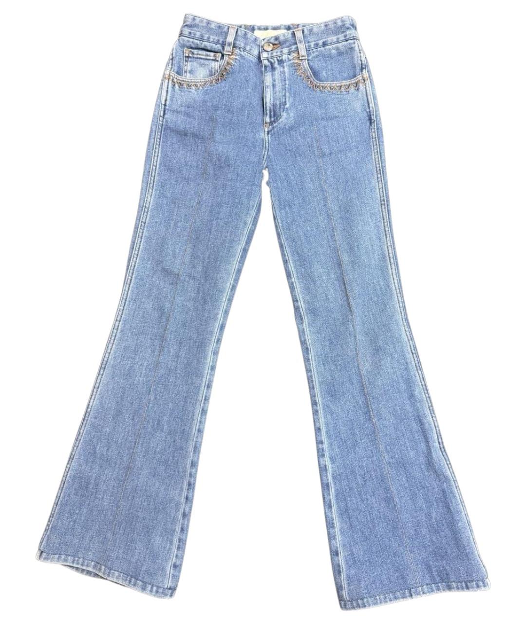 CHLOE Голубые хлопковые джинсы клеш, фото 1