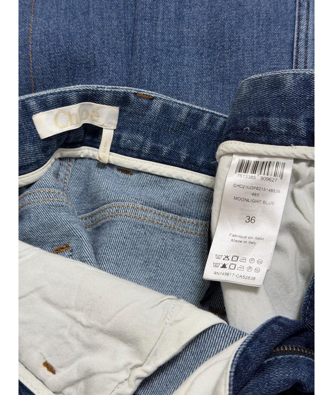 CHLOE Голубые хлопковые джинсы клеш, фото 4