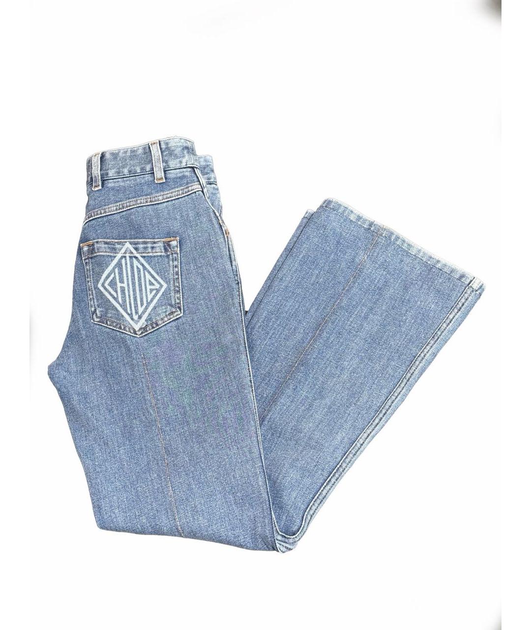 CHLOE Голубые хлопковые джинсы клеш, фото 2