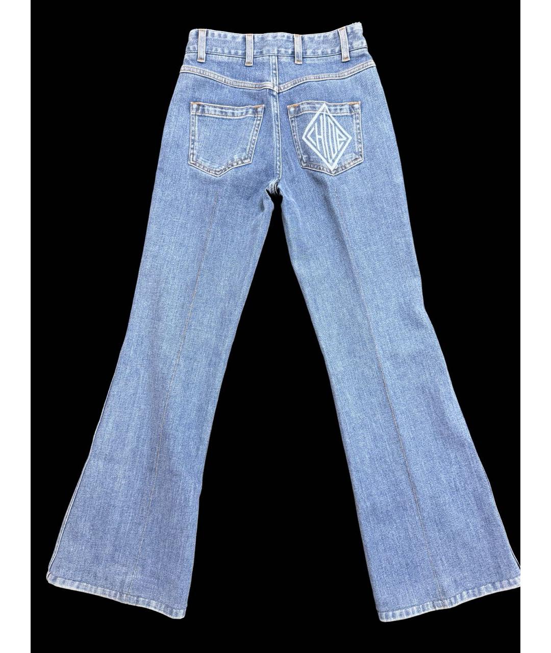 CHLOE Голубые хлопковые джинсы клеш, фото 3