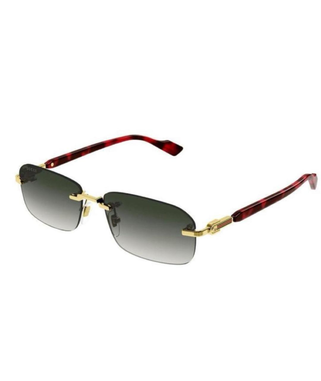 GUCCI Черные металлические солнцезащитные очки, фото 1