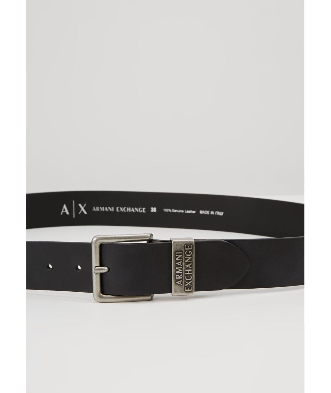 ARMANI EXCHANGE Черный кожаный ремень, фото 2