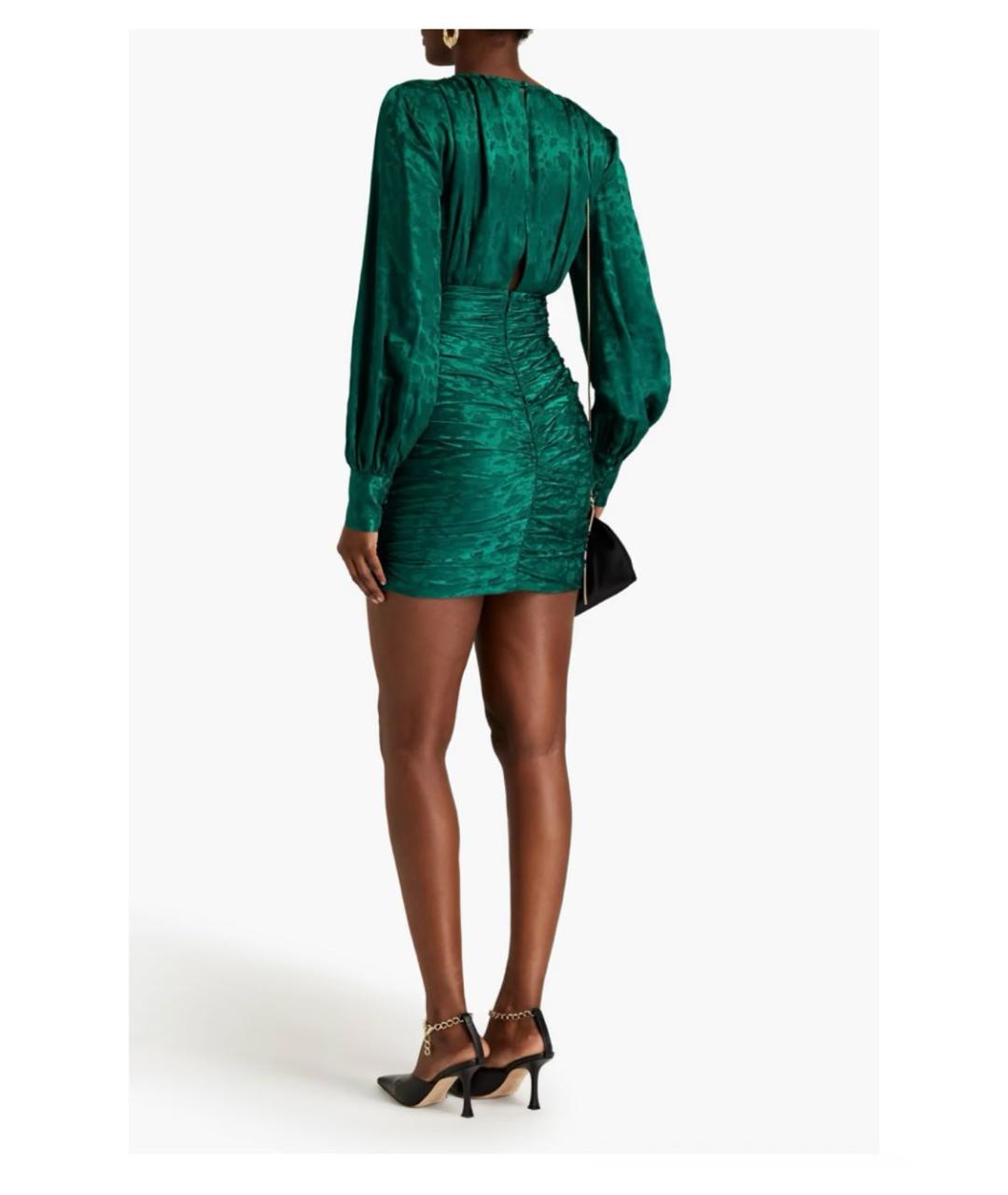 SANDRO Зеленые шелковое коктейльное платье, фото 3