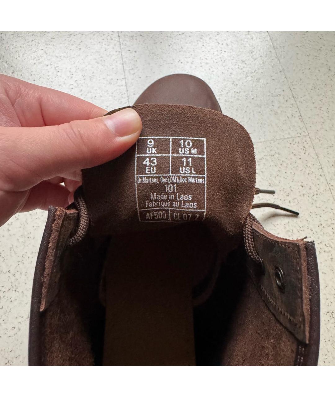 DR. MARTENS Коричневые низкие ботинки из искусственной кожи, фото 7