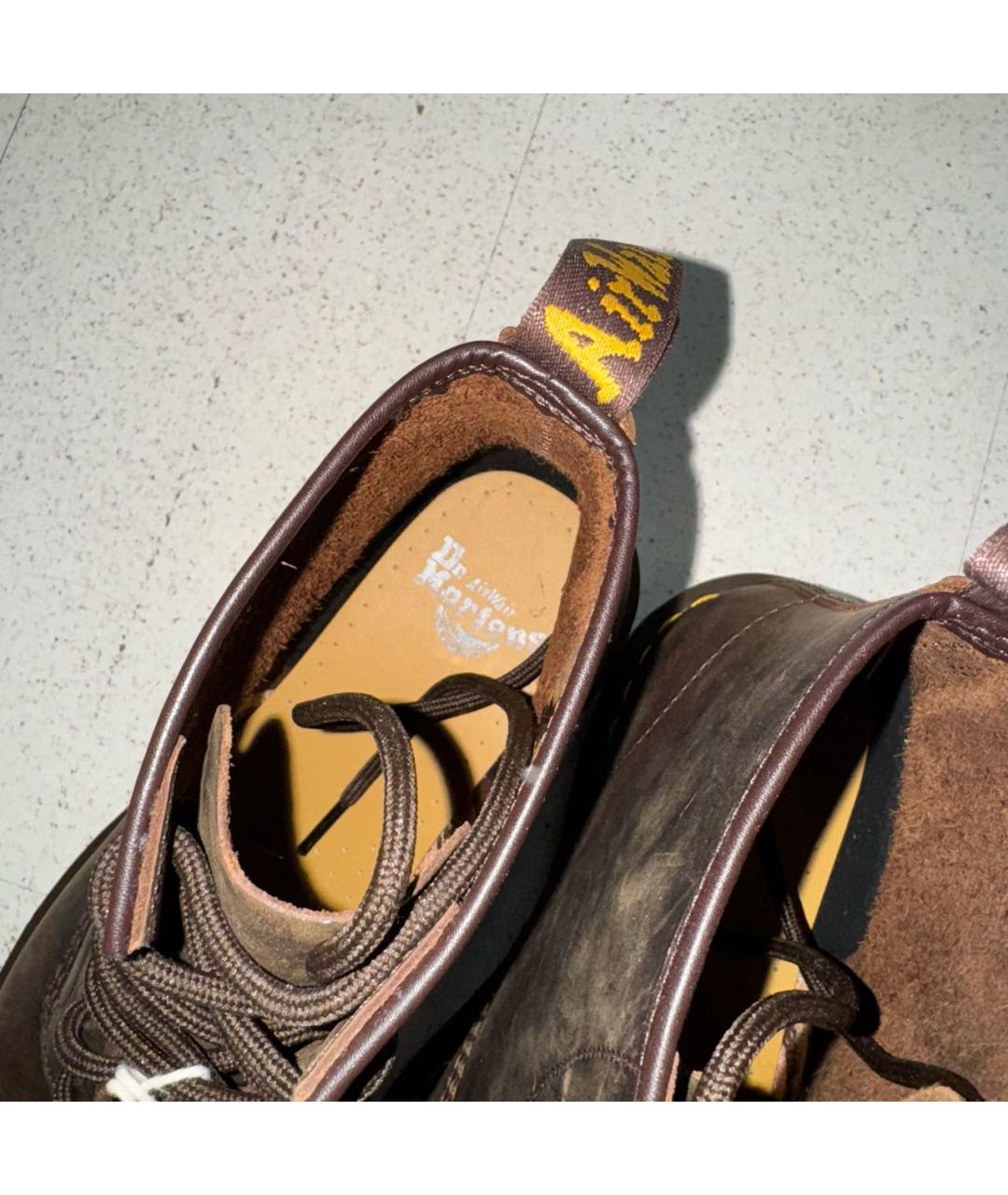 DR. MARTENS Коричневые низкие ботинки из искусственной кожи, фото 4