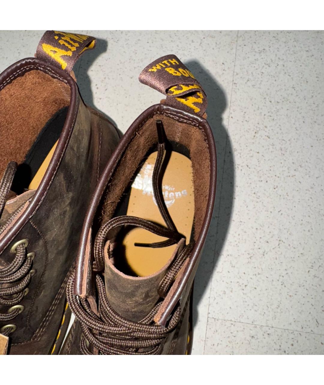 DR. MARTENS Коричневые низкие ботинки из искусственной кожи, фото 5