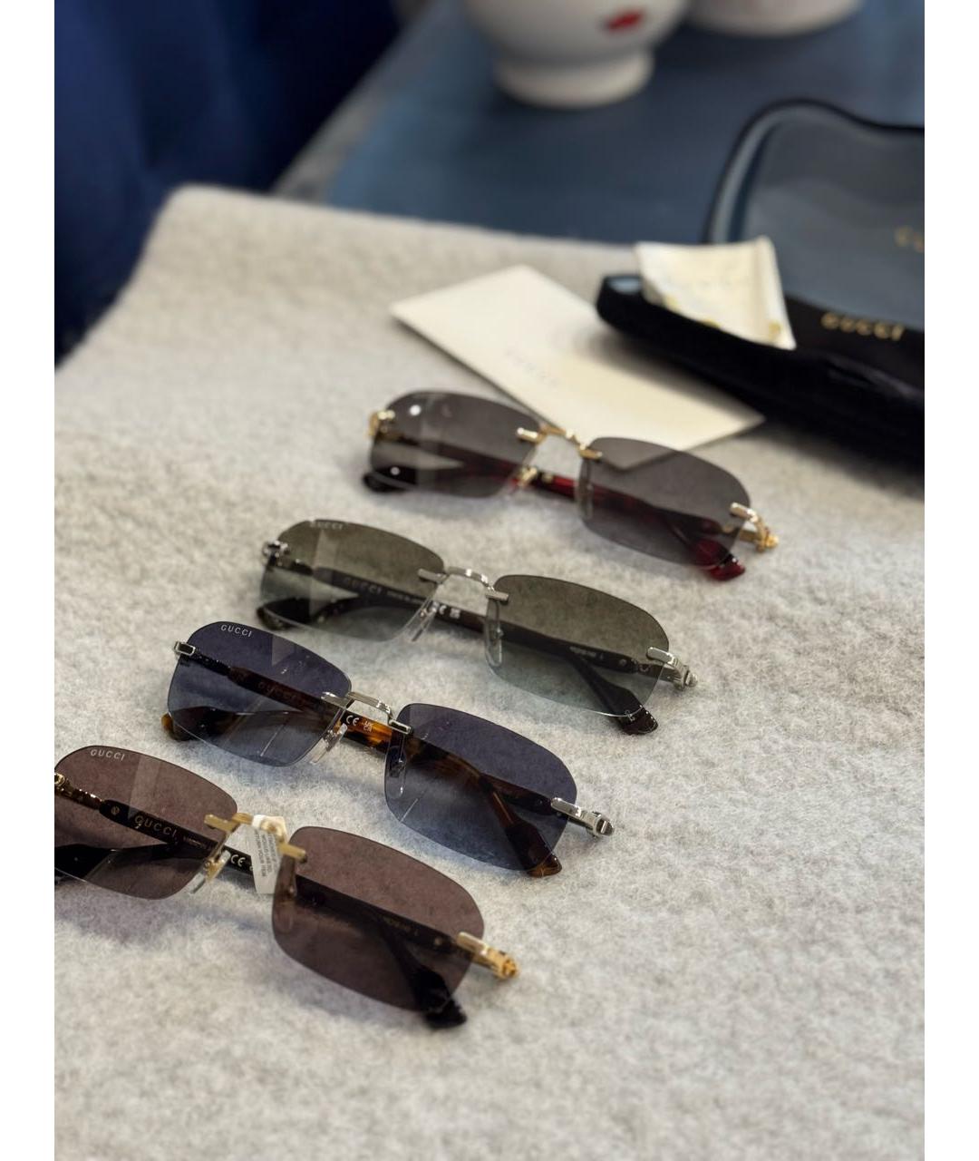 GUCCI Черные металлические солнцезащитные очки, фото 5