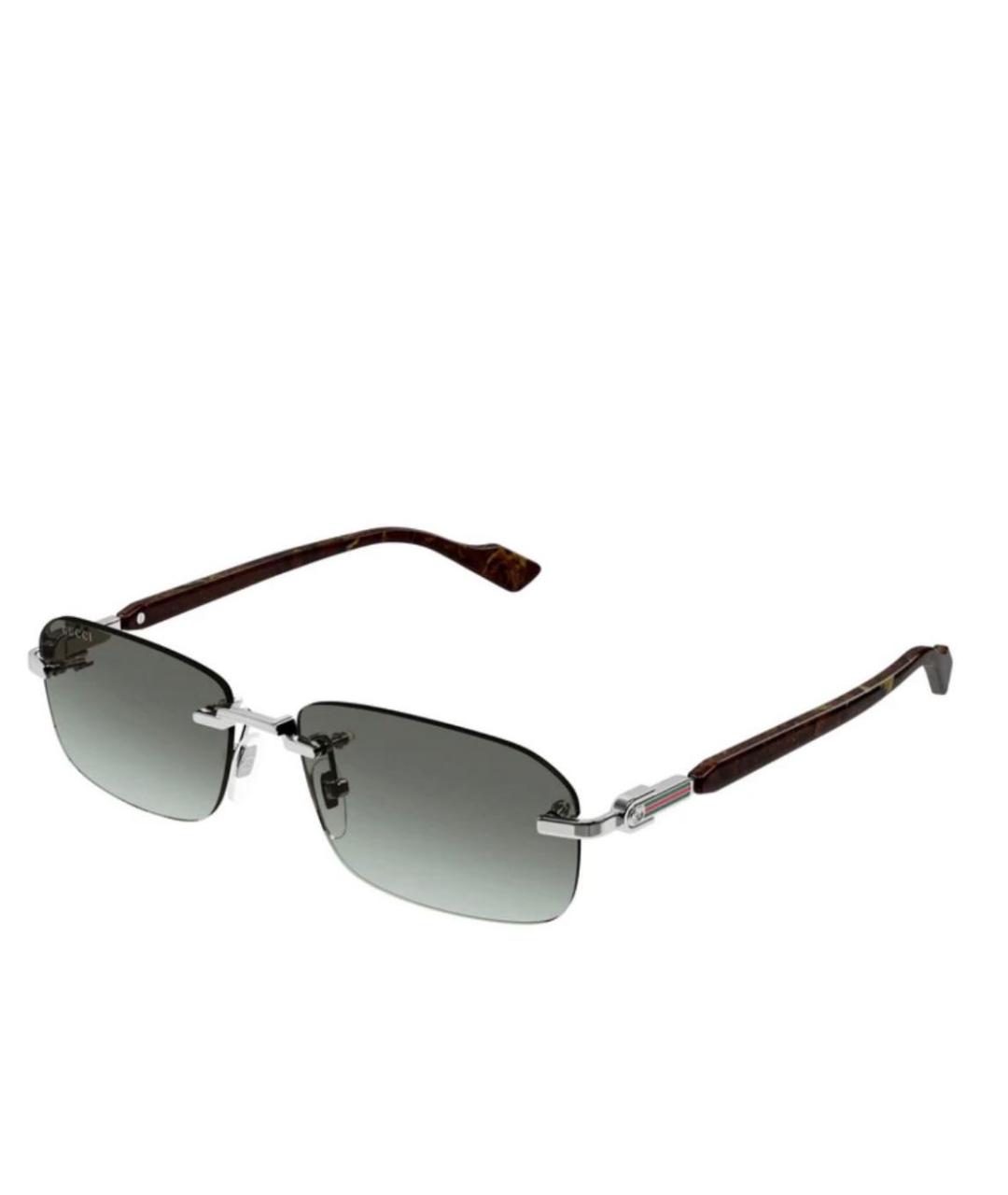 GUCCI Черные металлические солнцезащитные очки, фото 1