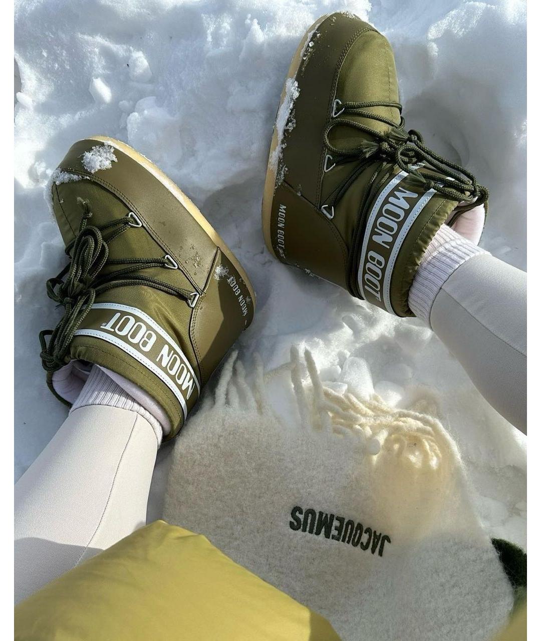 MOON BOOT Хаки текстильные ботинки, фото 5