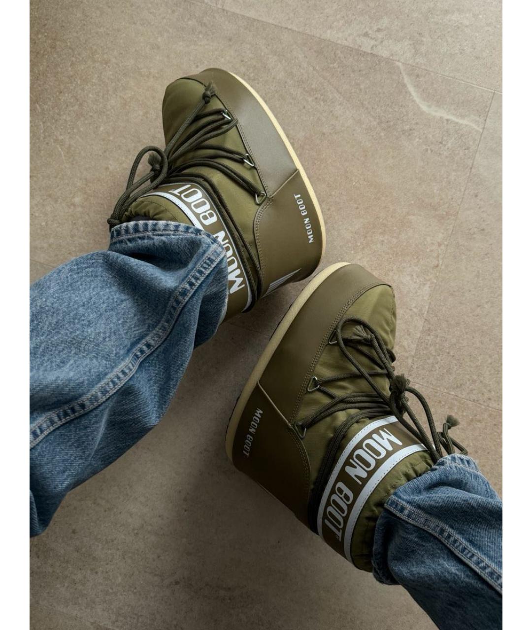 MOON BOOT Хаки текстильные ботинки, фото 2