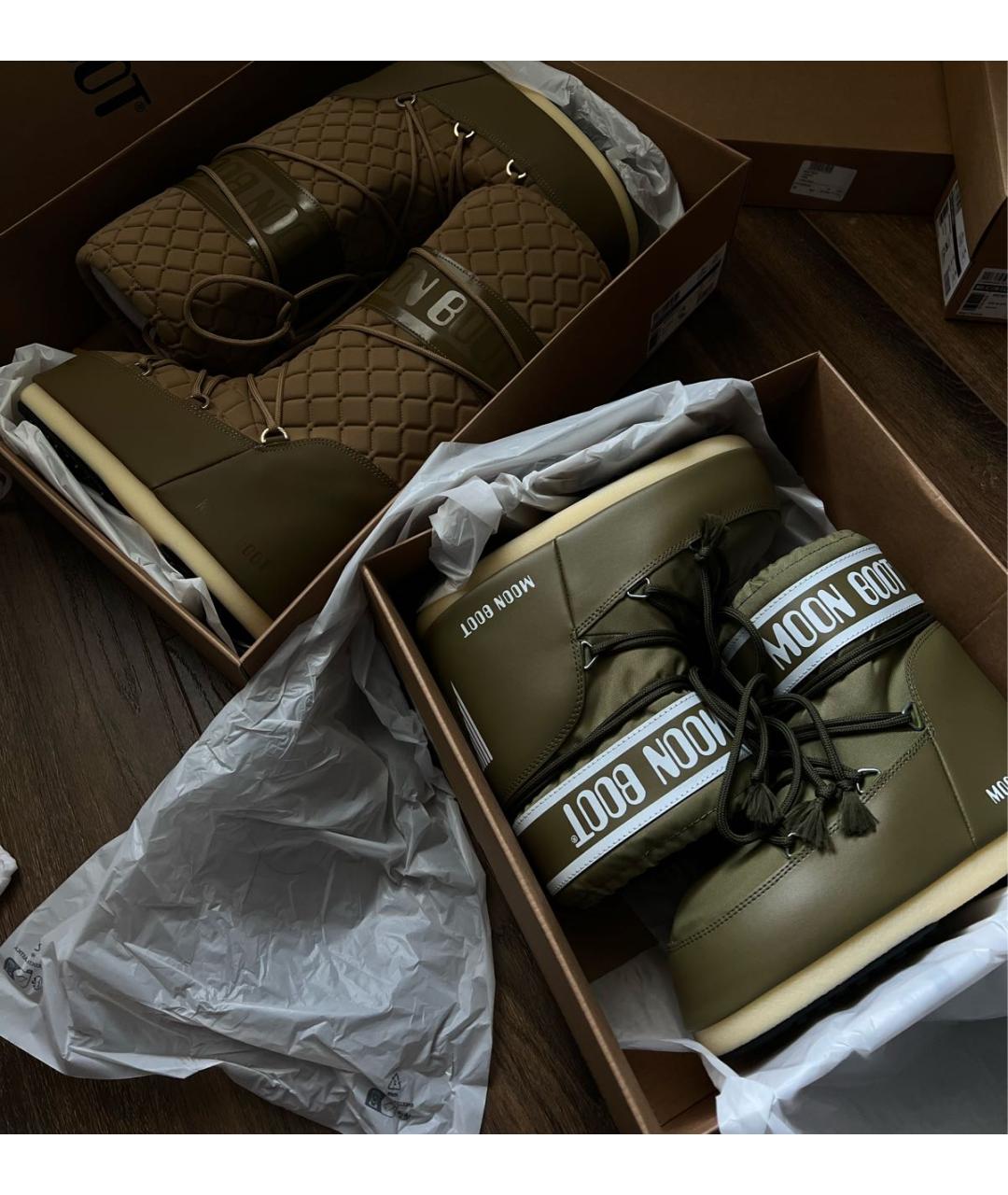MOON BOOT Хаки текстильные ботинки, фото 6