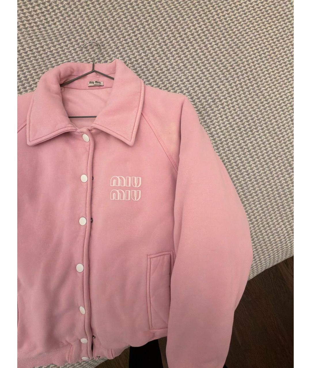 MIU MIU Розовая хлопковая куртка, фото 6