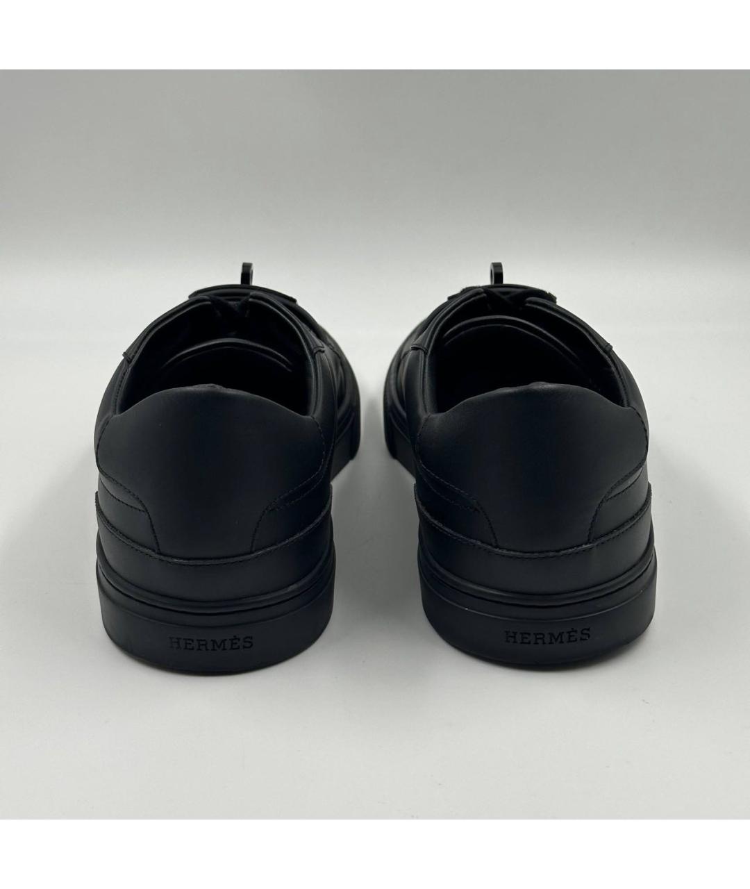 HERMES Черные кожаные низкие кроссовки / кеды, фото 5