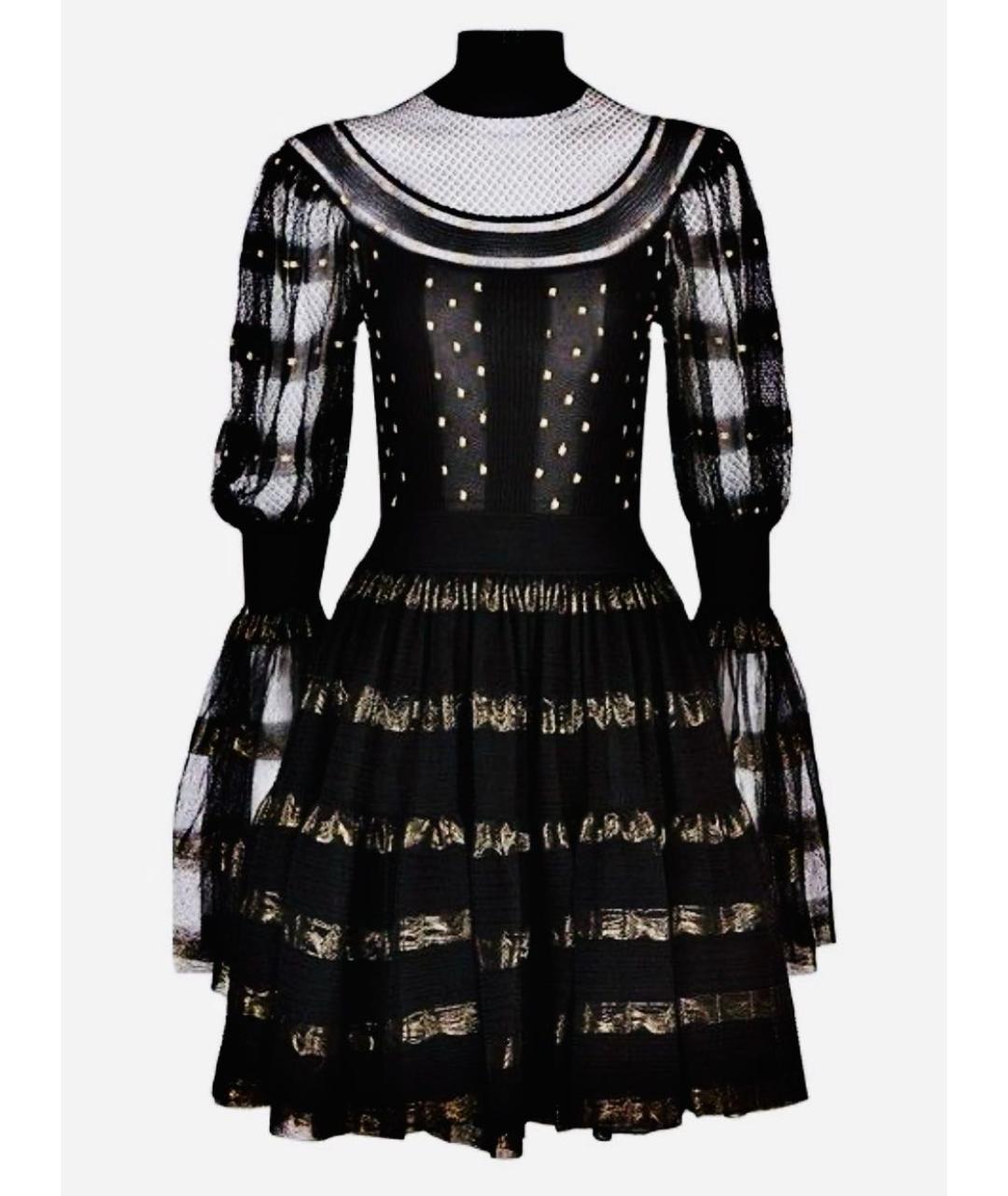 ALEXANDER MCQUEEN Черное шелковое коктейльное платье, фото 9
