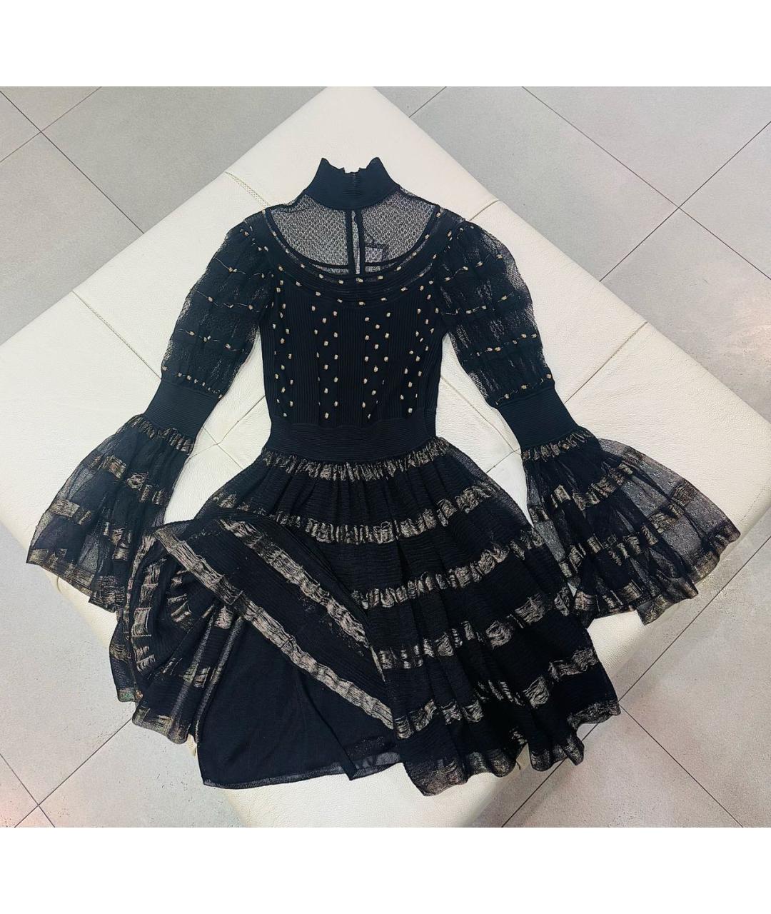 ALEXANDER MCQUEEN Черное шелковое коктейльное платье, фото 7