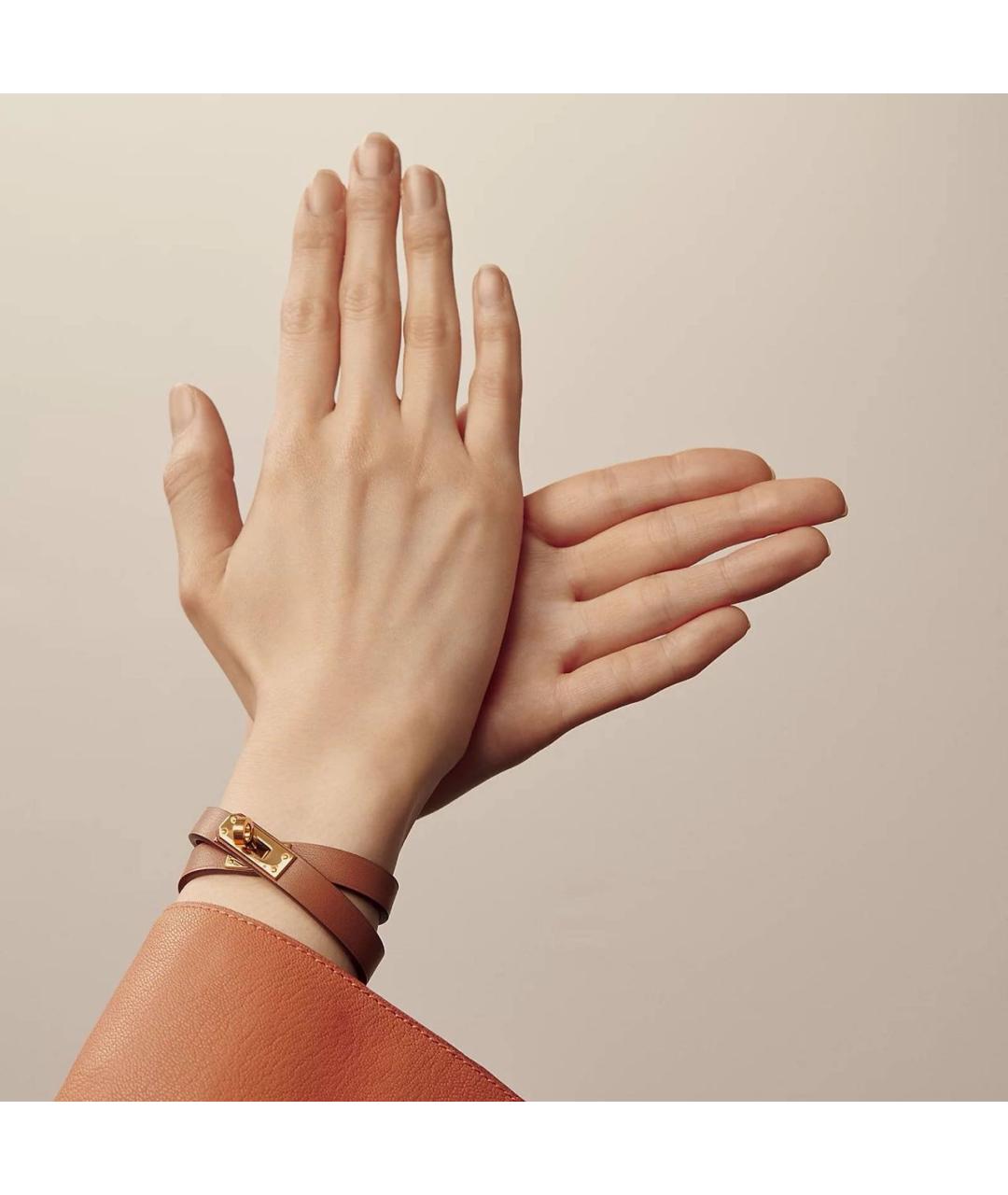 HERMES Коричневый кожаный браслет, фото 2