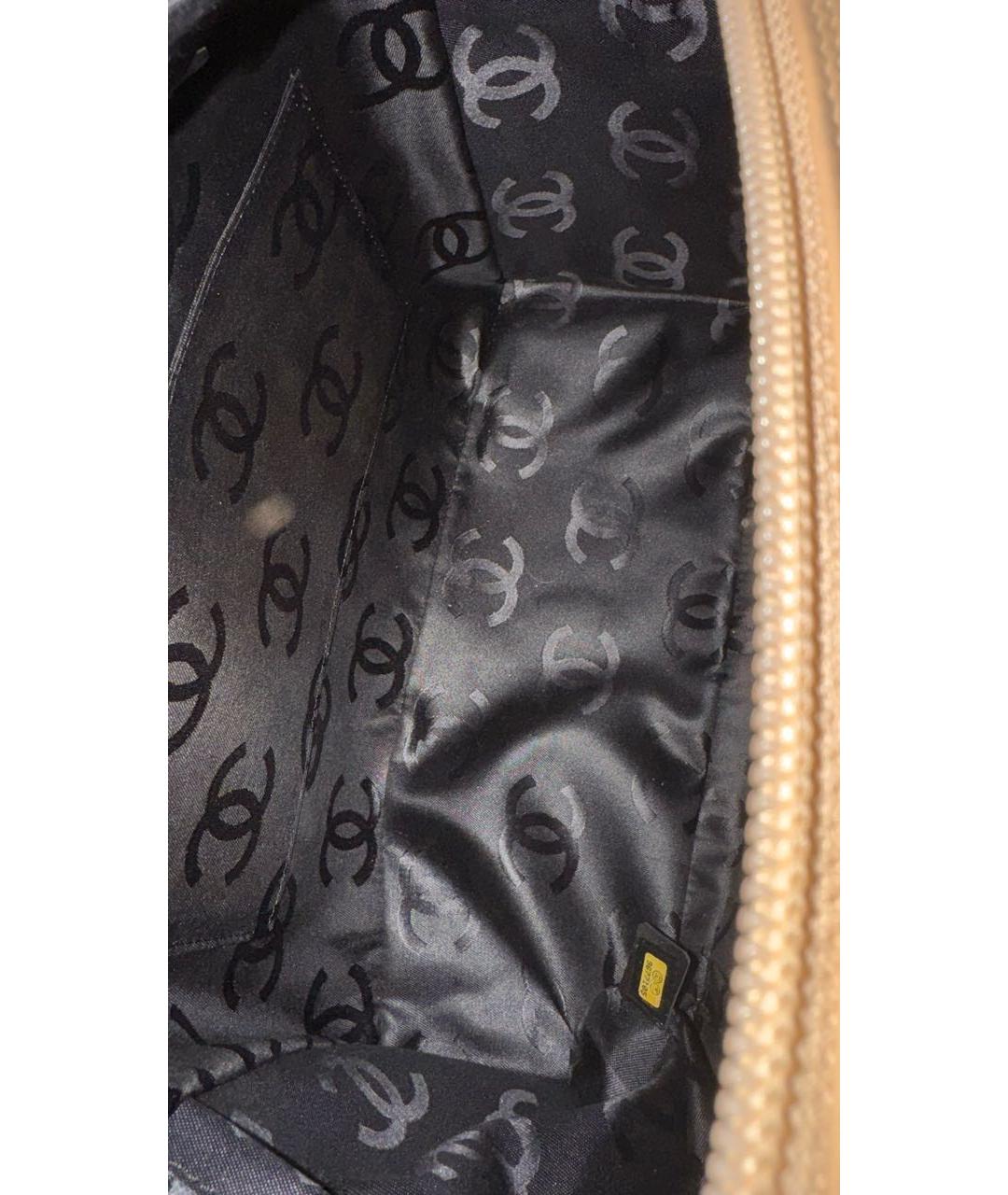 CHANEL Бежевая кожаная сумка через плечо, фото 8