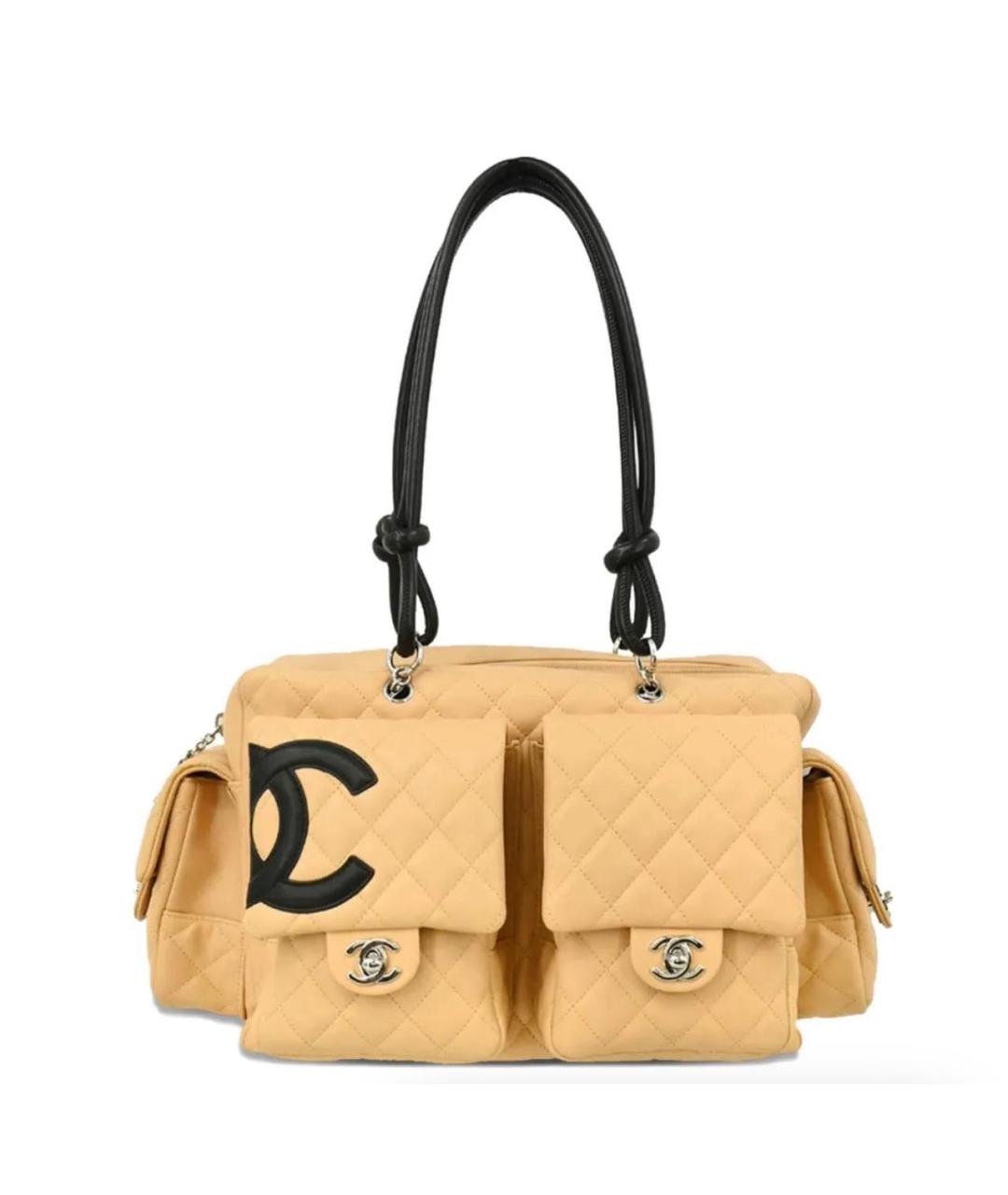 CHANEL Бежевая кожаная сумка через плечо, фото 1