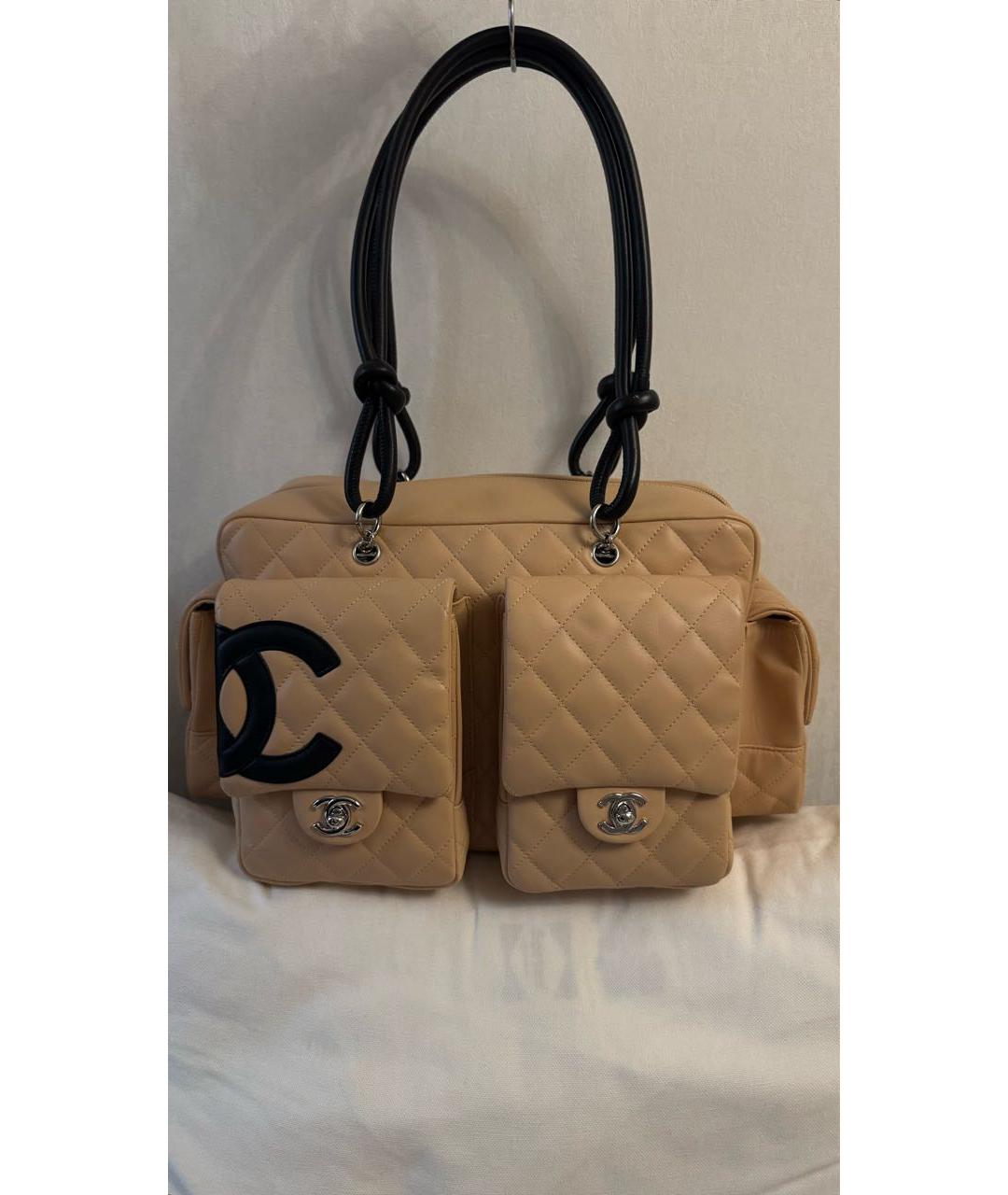 CHANEL Бежевая кожаная сумка через плечо, фото 2