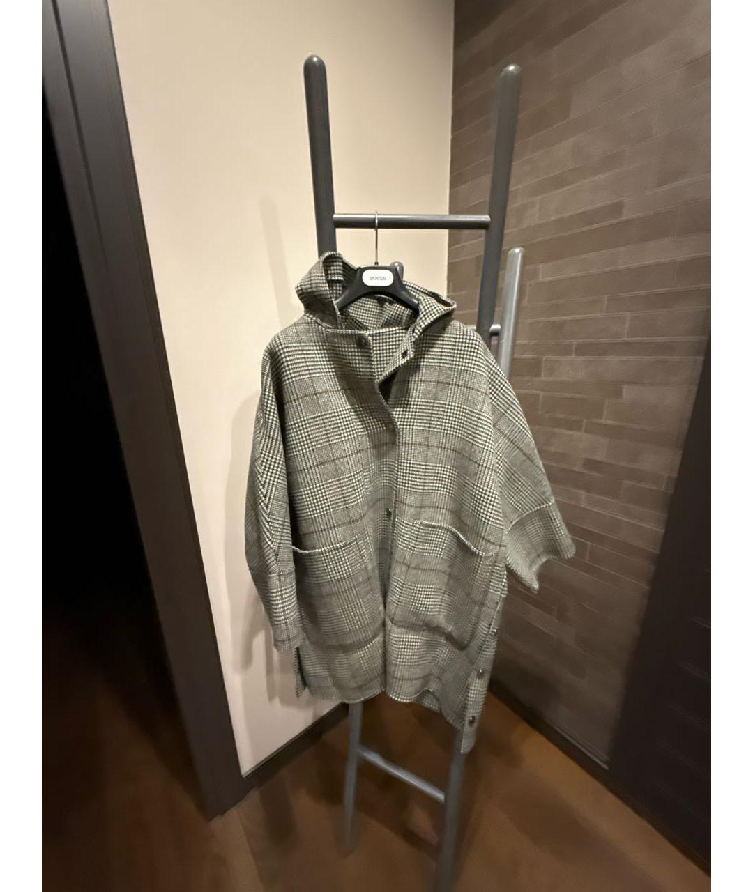 WEEKEND MAX MARA Серое шерстяное пальто, фото 9