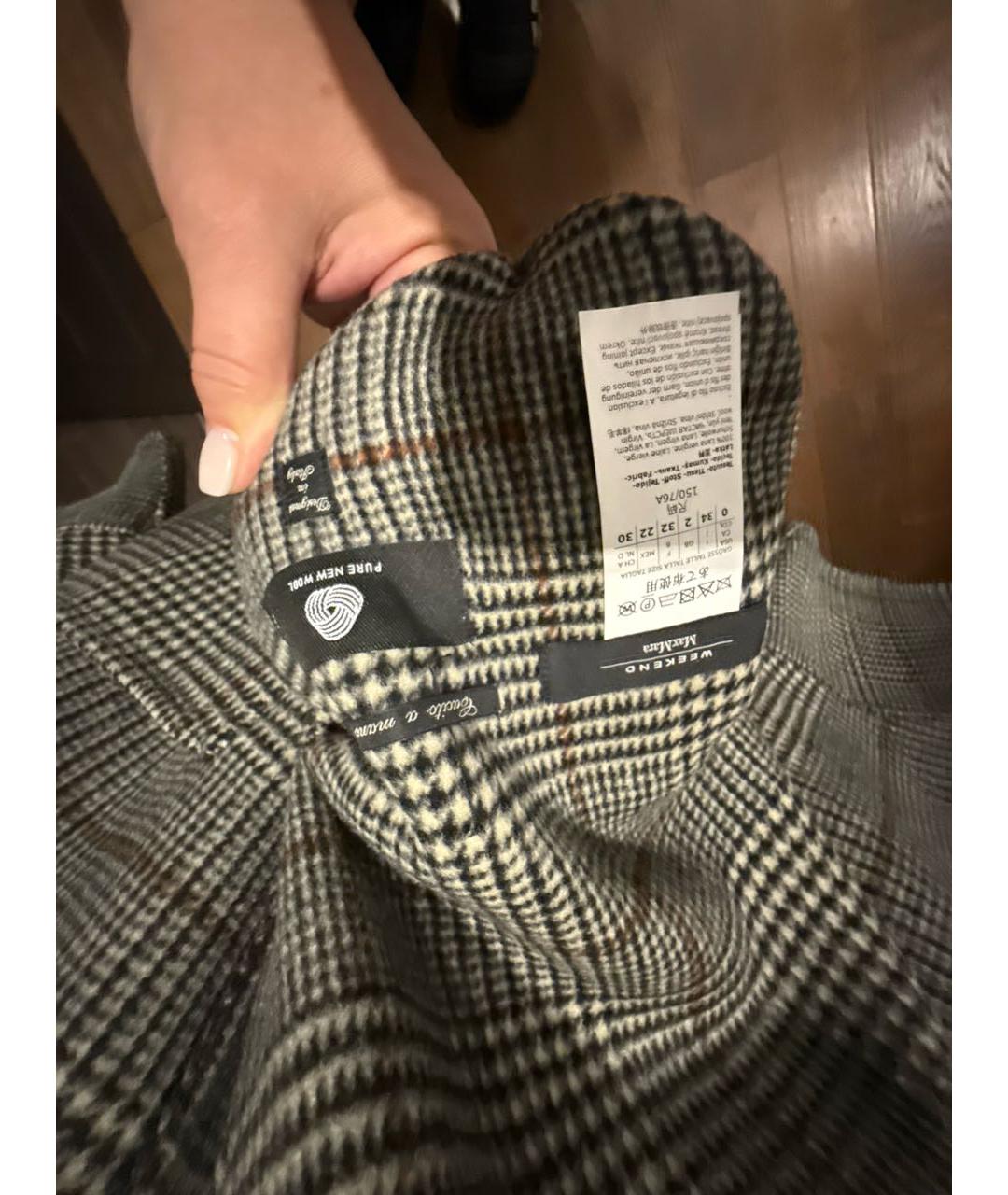 WEEKEND MAX MARA Серое шерстяное пальто, фото 3