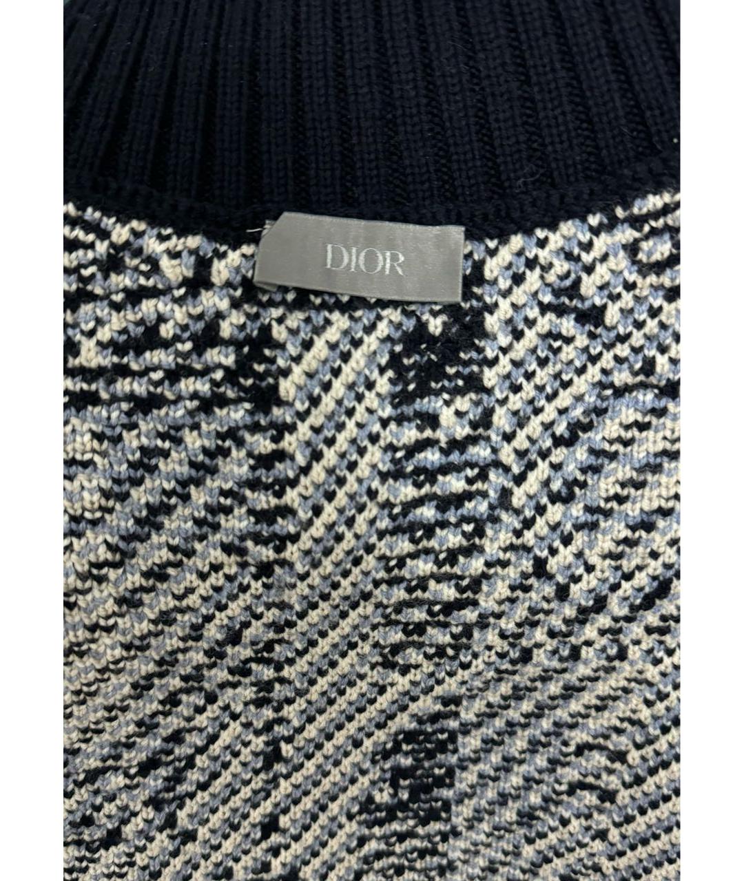 CHRISTIAN DIOR Темно-синий шерстяной джемпер / свитер, фото 3