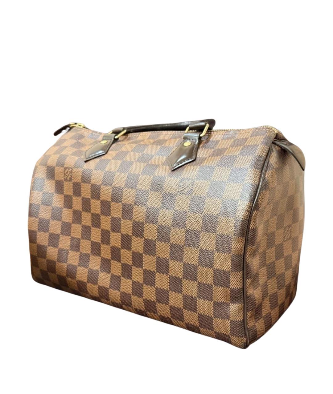 LOUIS VUITTON Коричневая кожаная сумка с короткими ручками, фото 1