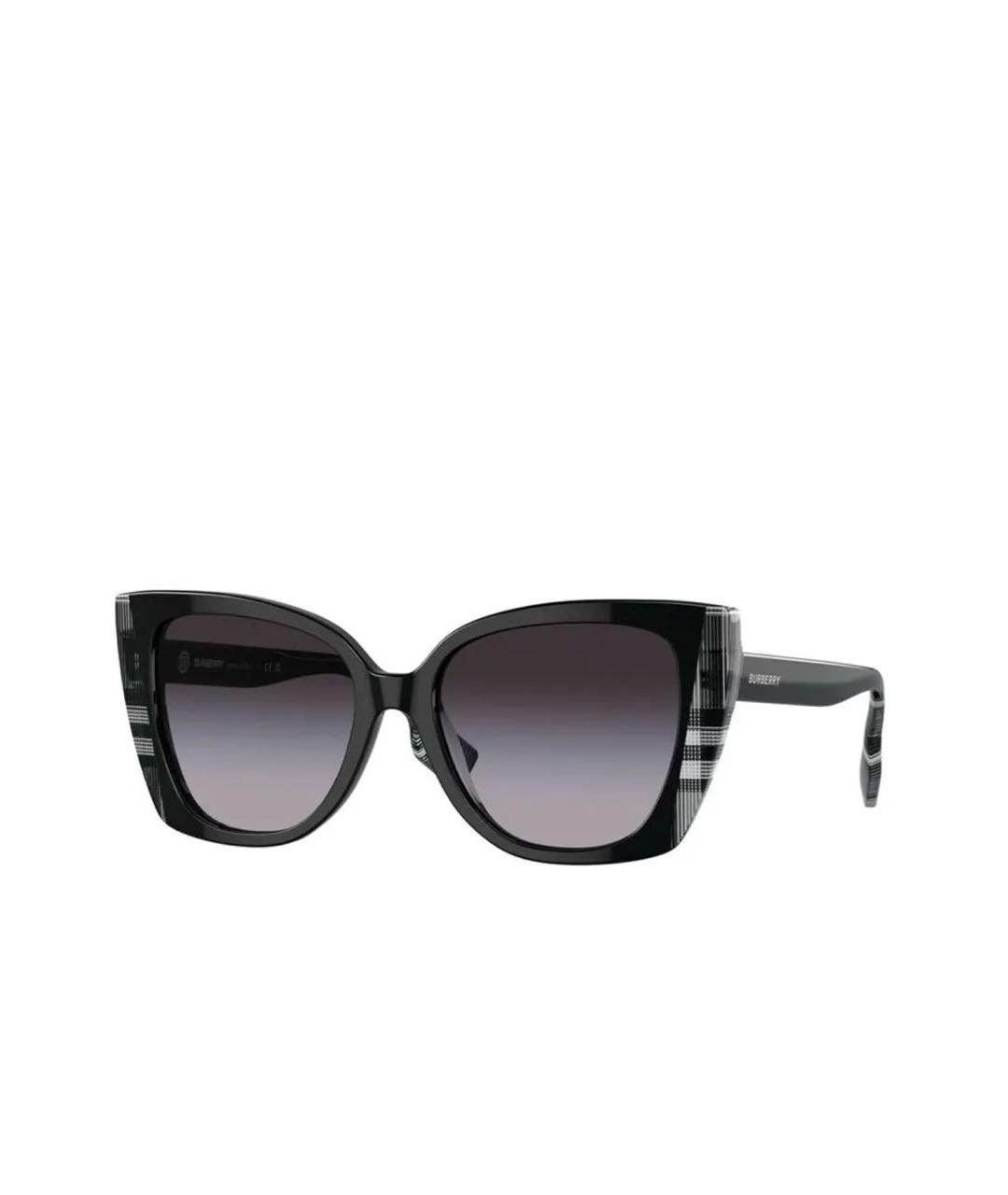 BURBERRY Черные пластиковые солнцезащитные очки, фото 1
