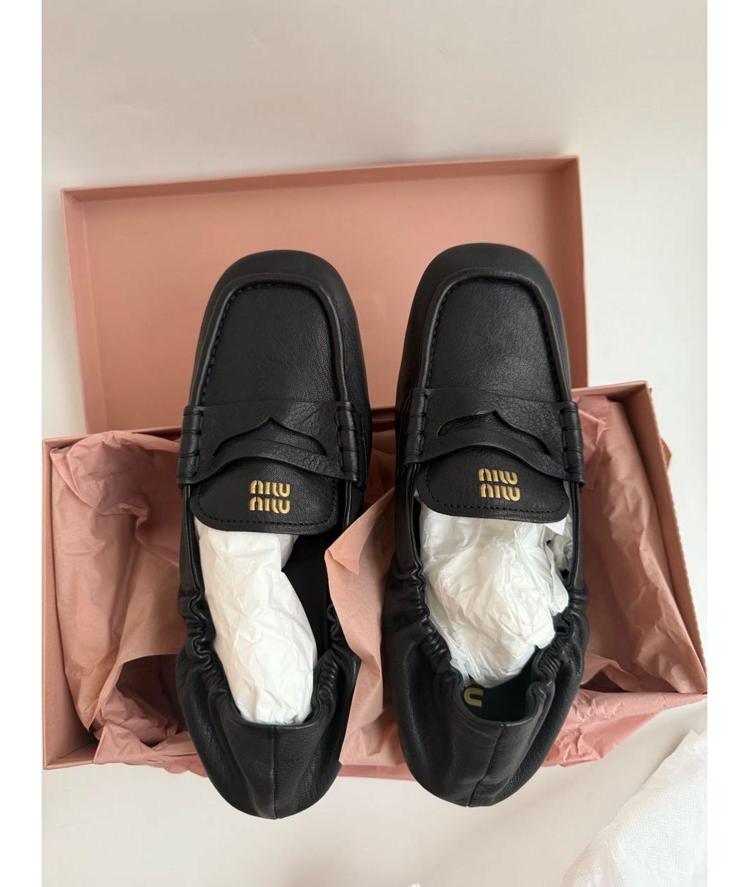 MIU MIU Черные кожаные лоферы, фото 4