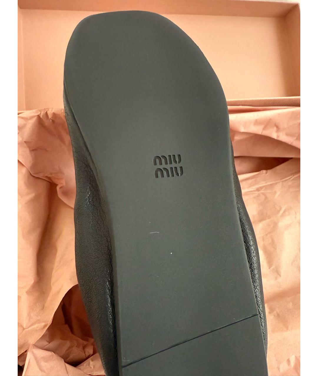 MIU MIU Черные кожаные лоферы, фото 5