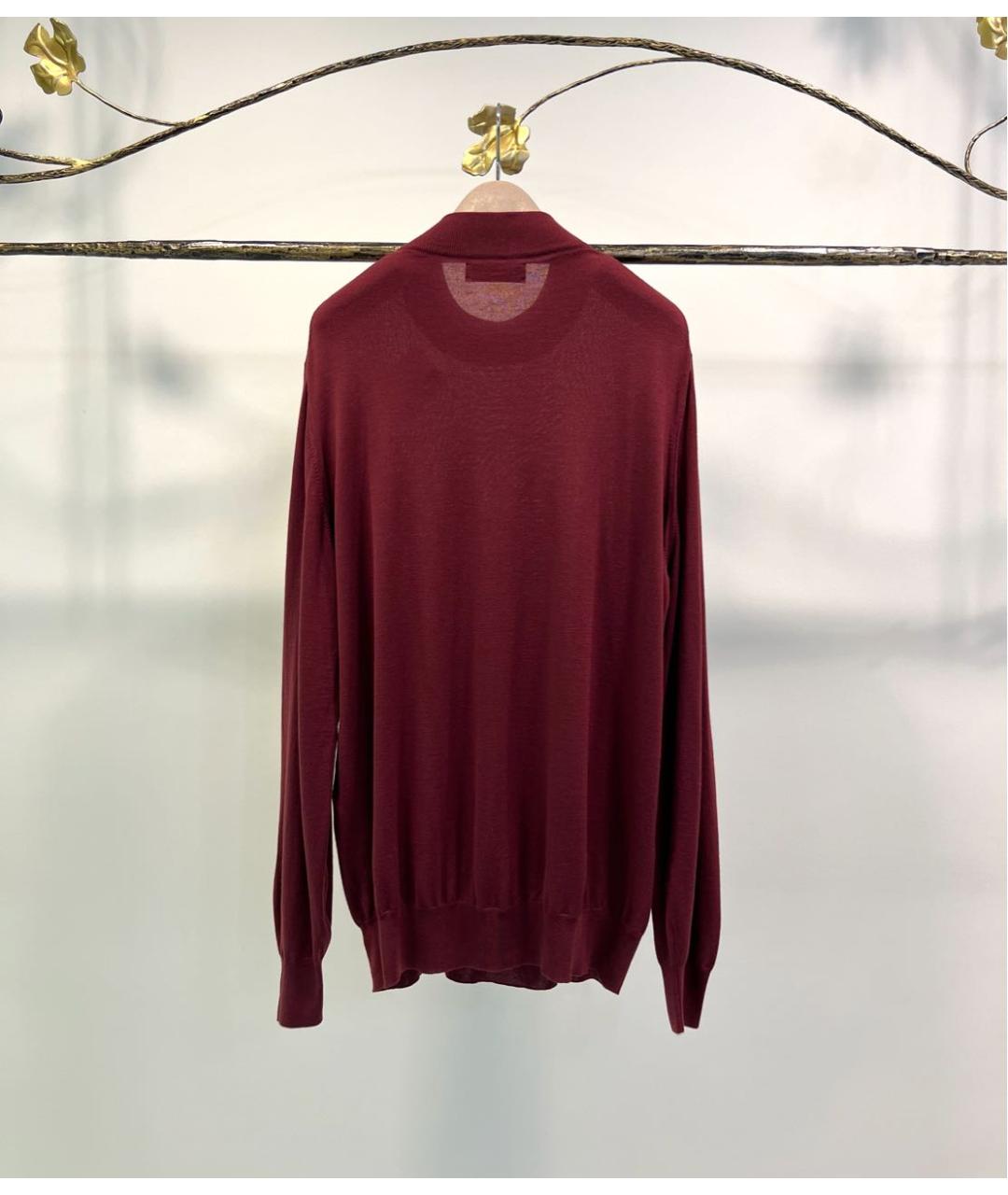 BRUNELLO CUCINELLI Бордовый шерстяной джемпер / свитер, фото 2
