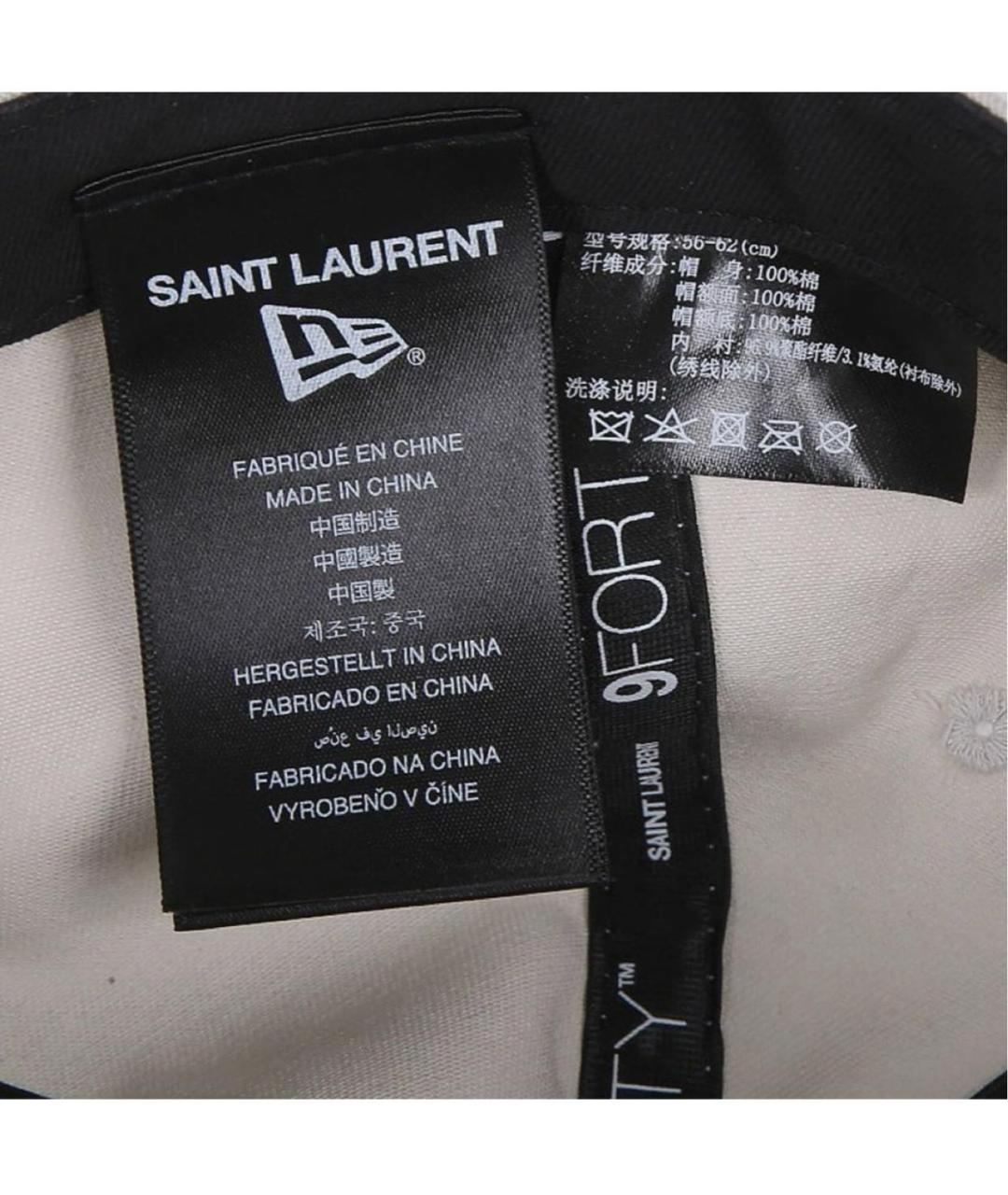SAINT LAURENT Серая хлопковая кепка, фото 4