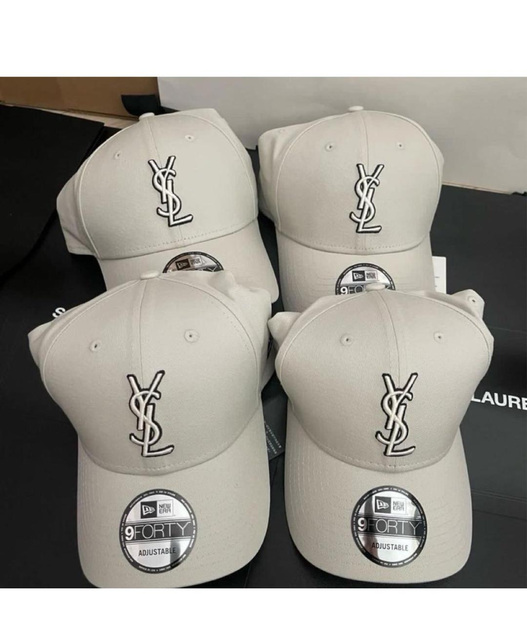 SAINT LAURENT Серая хлопковая кепка, фото 3