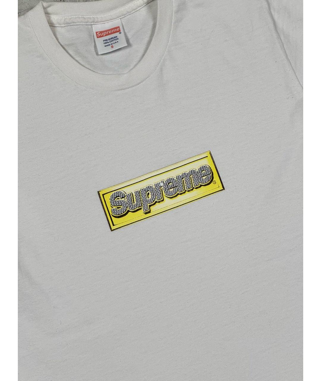 SUPREME Белая хлопковая футболка, фото 3