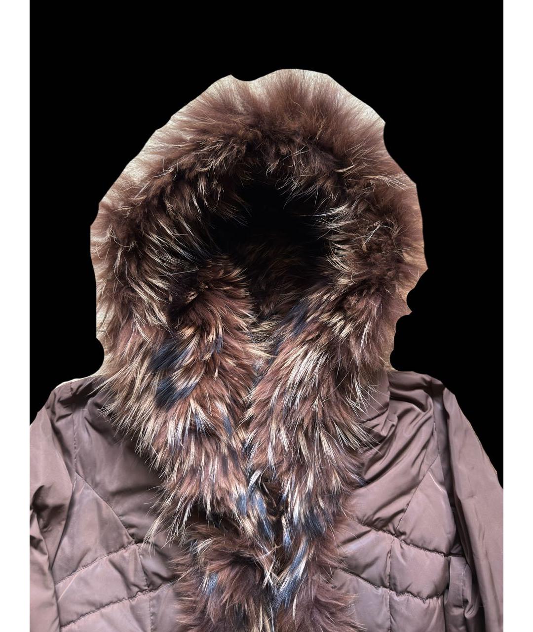 MONCLER Коричневый полиамидовый пуховик, фото 2